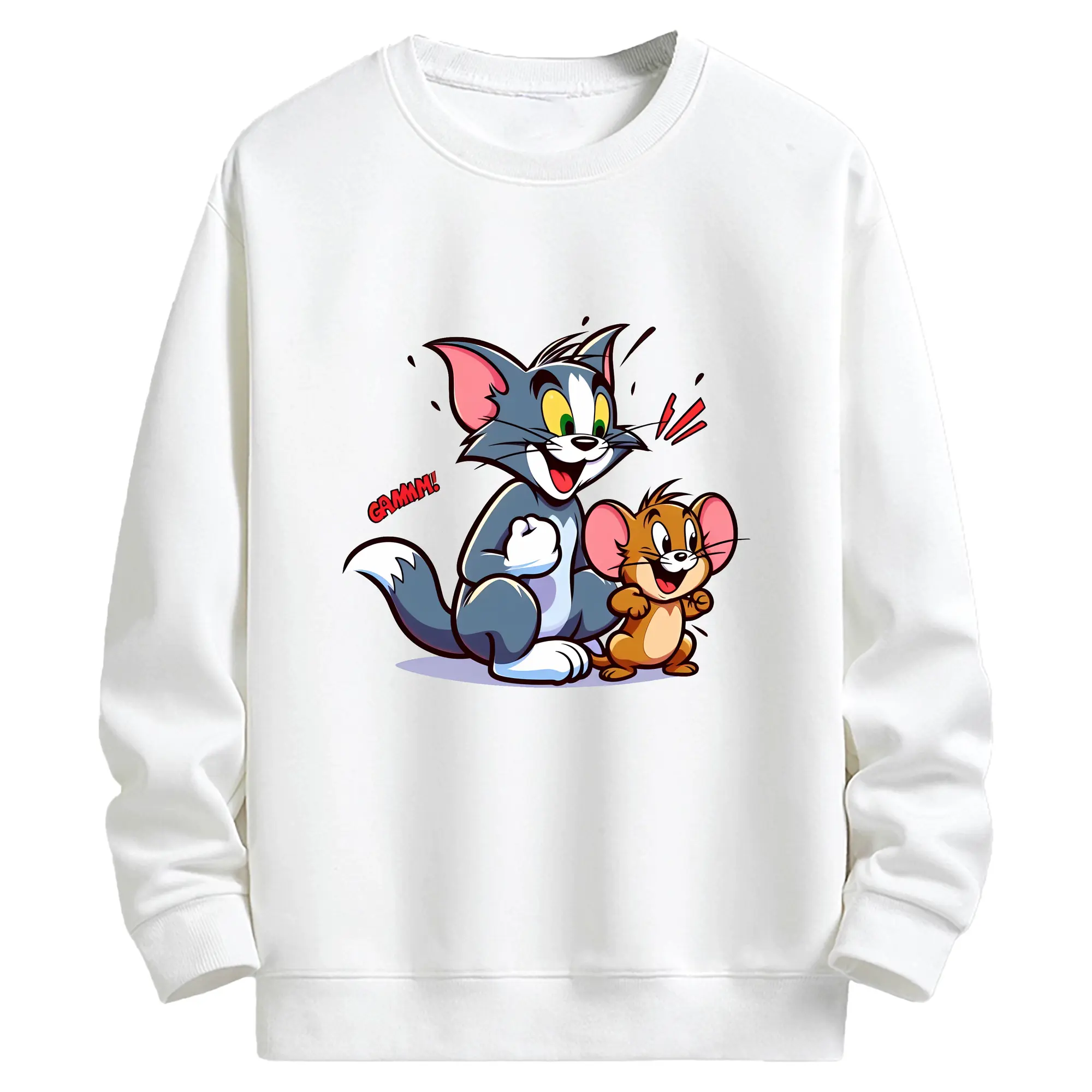 トムとジェリー グッズ ジェリー - キッズ クルーネックスウェットシャツ ・ フロントプリント ・ 綿80％ ポリエステル20％ ・ 快適 通学 スポーツ 日常使い お散歩用