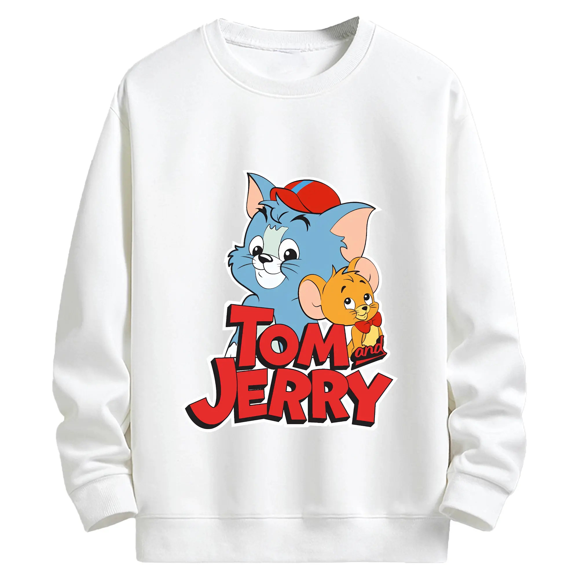 トムとジェリー グッズ ジェリー - キッズ クルーネックスウェットシャツ ・ フロントプリント ・ 綿80％ ポリエステル20％ ・ 快適 通学 スポーツ 日常使い お散歩用