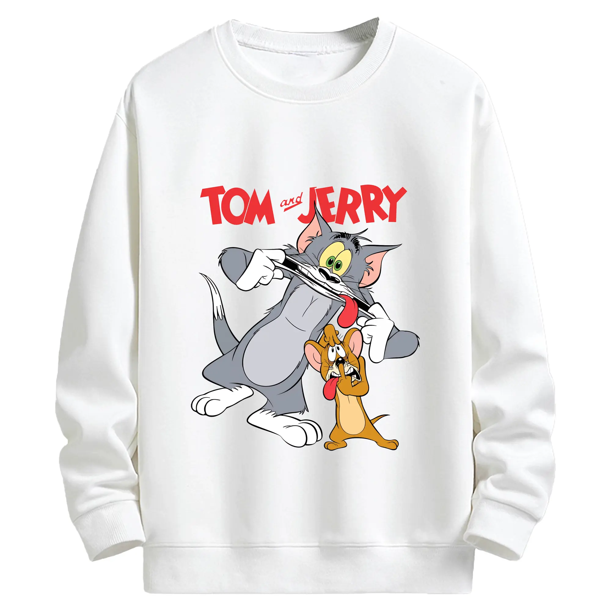 トムとジェリー グッズ ジェリー - キッズ クルーネックスウェットシャツ ・ フロントプリント ・ 綿80％ ポリエステル20％ ・ 快適 通学 スポーツ 日常使い お散歩用