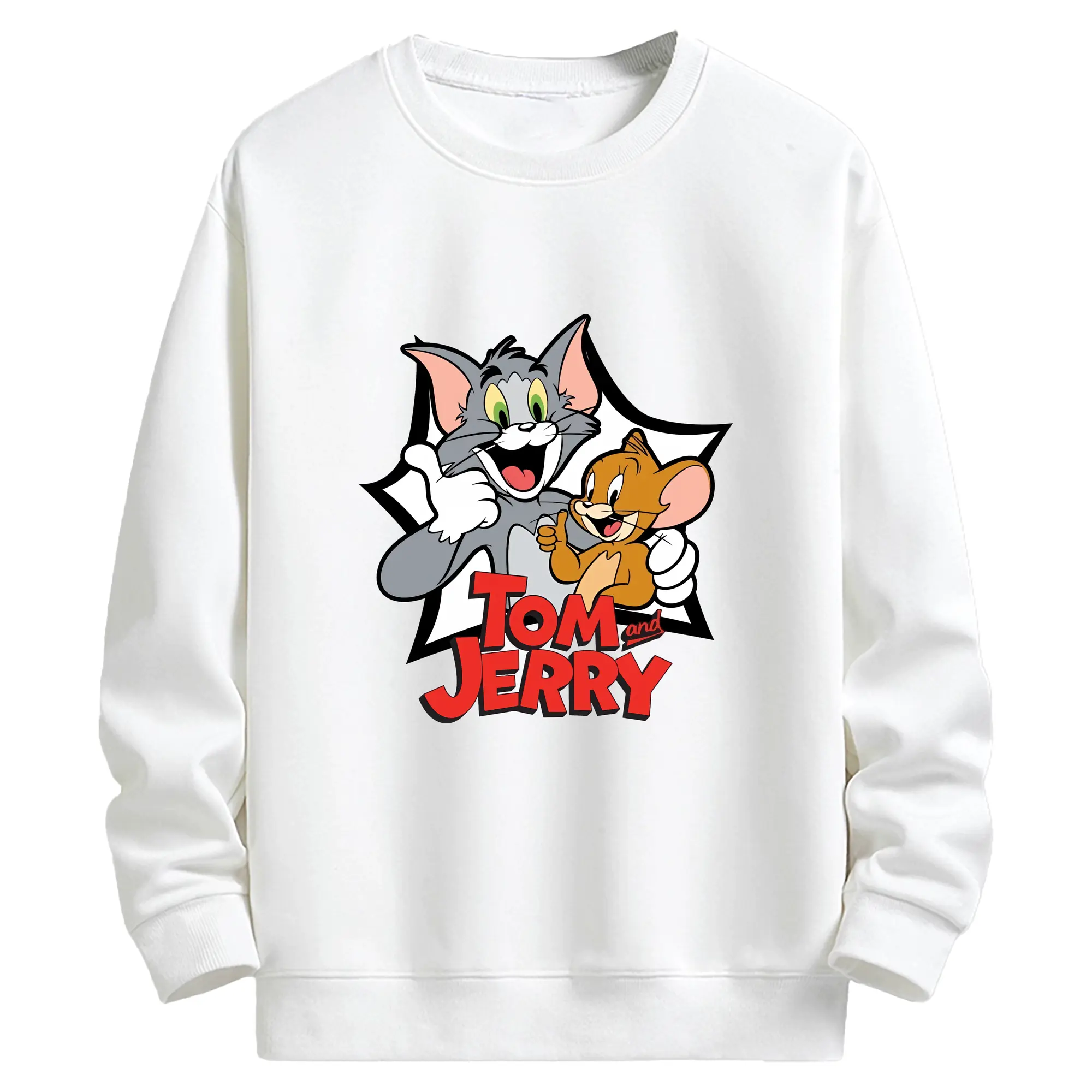トムとジェリー グッズ ジェリー - キッズ クルーネックスウェットシャツ ・ フロントプリント ・ 綿80％ ポリエステル20％ ・ 快適 通学 スポーツ 日常使い お散歩用