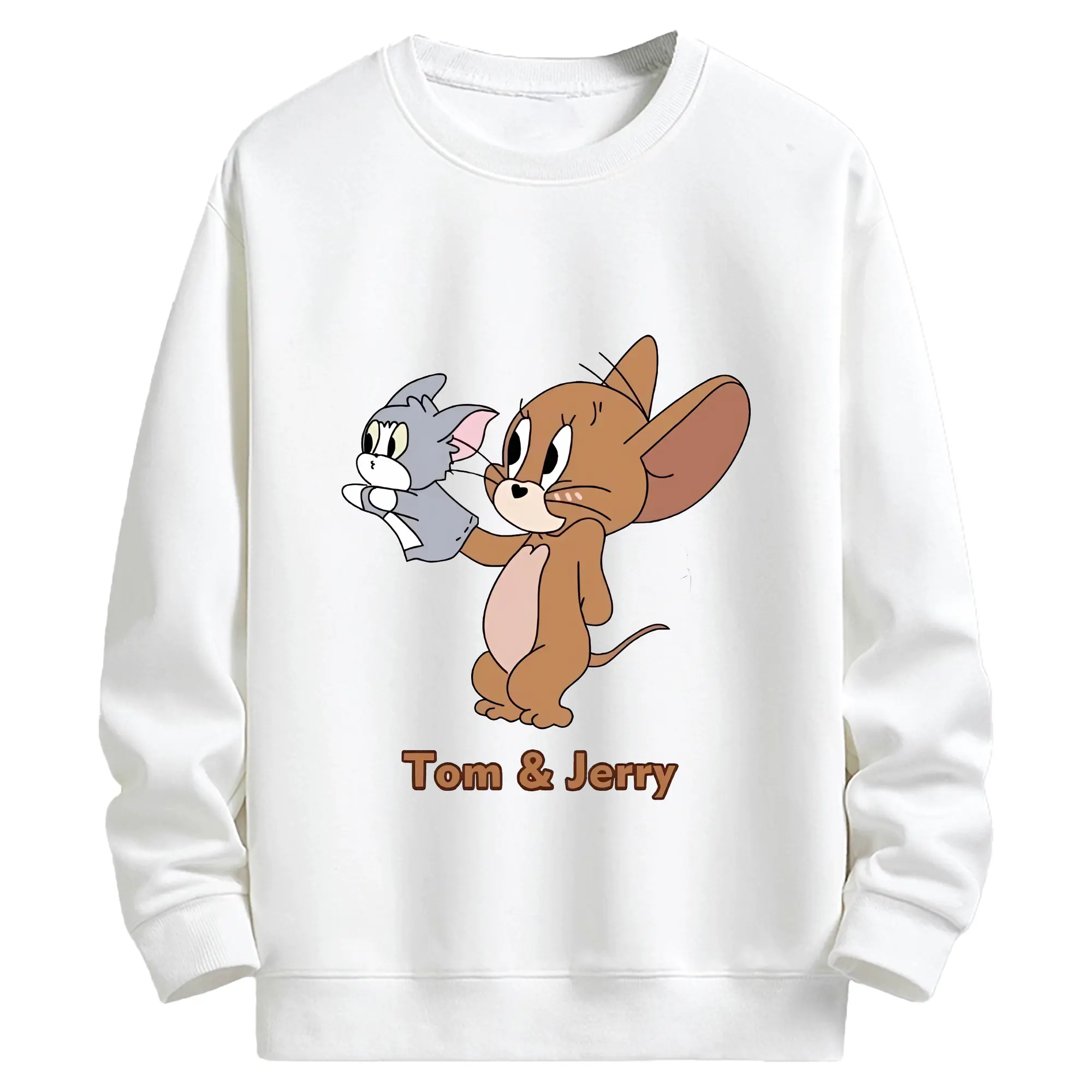 トムとジェリー グッズ ジェリー - キッズ クルーネックスウェットシャツ ・ フロントプリント ・ 綿80％ ポリエステル20％ ・ 快適 通学 スポーツ 日常使い お散歩用
