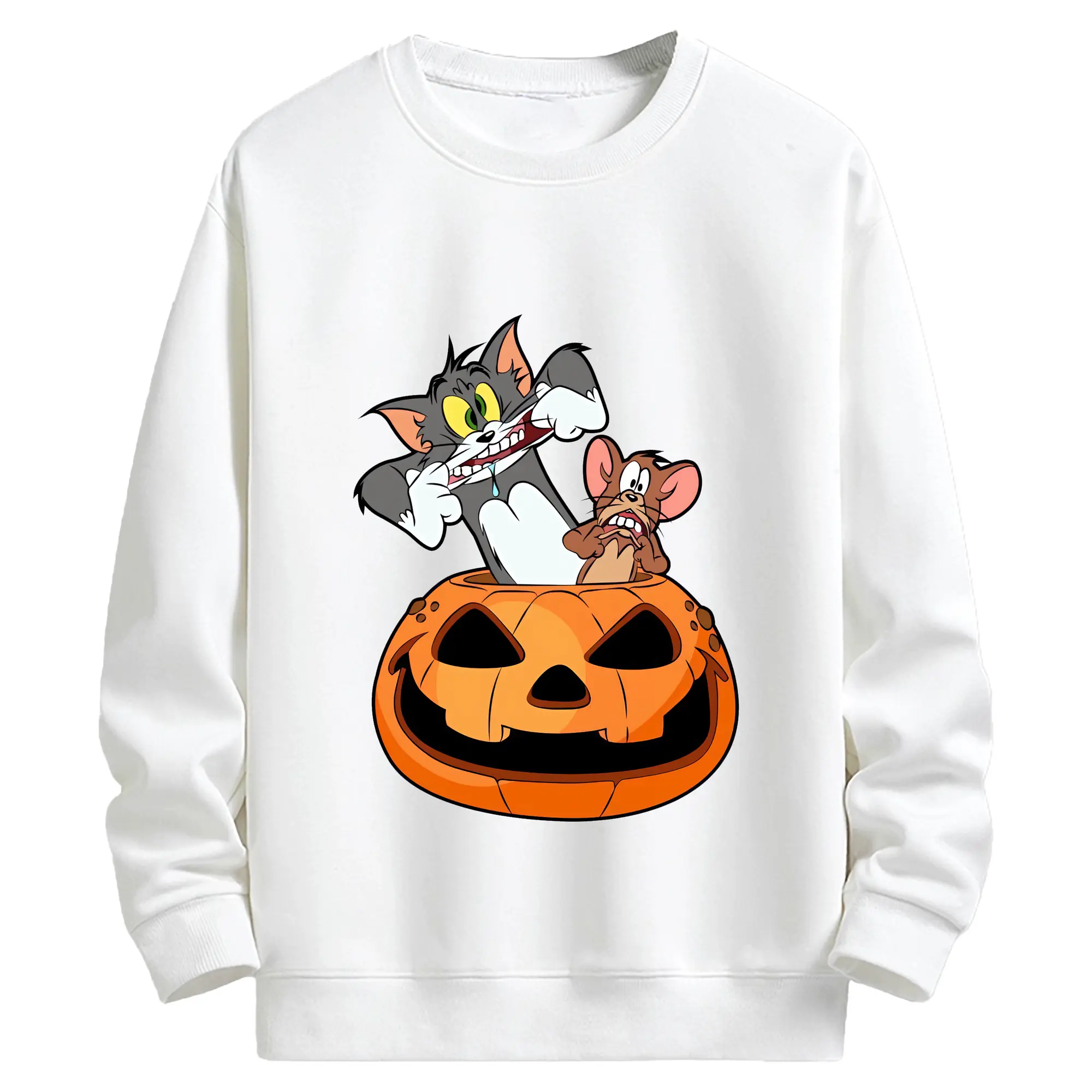 トムとジェリー グッズ ジェリー - キッズ クルーネックスウェットシャツ ・ フロントプリント ・ 綿80％ ポリエステル20％ ・ 快適 通学 スポーツ 日常使い お散歩用