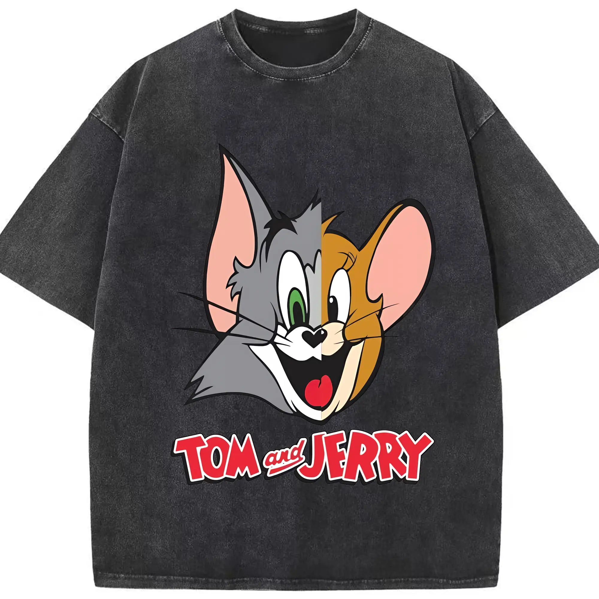 トムとジェリー グッズ ジェリー - 綿100％ ヴィンテージ風 半袖Tシャツ ・ フロントプリント ・ 柔らか肌触り ・ 通気性 快適 ・ スポーツ カジュアル 外出用