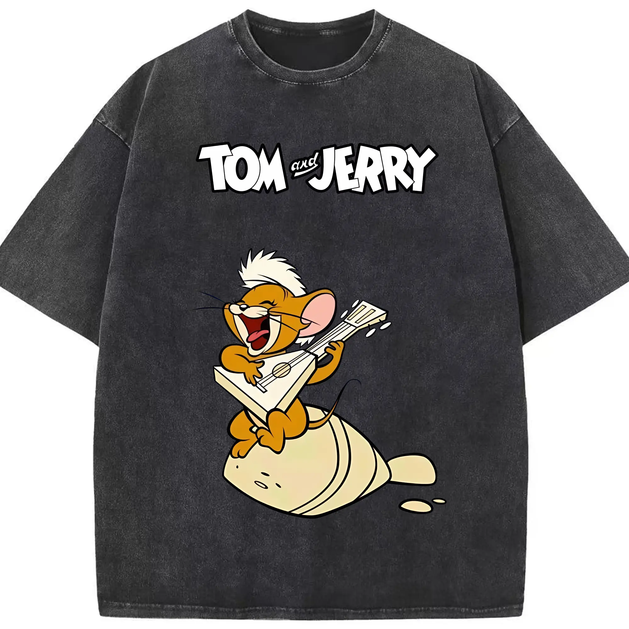 トムとジェリー グッズ ジェリー - 綿100％ ヴィンテージ風 半袖Tシャツ ・ フロントプリント ・ 柔らか肌触り ・ 通気性 快適 ・ スポーツ カジュアル 外出用