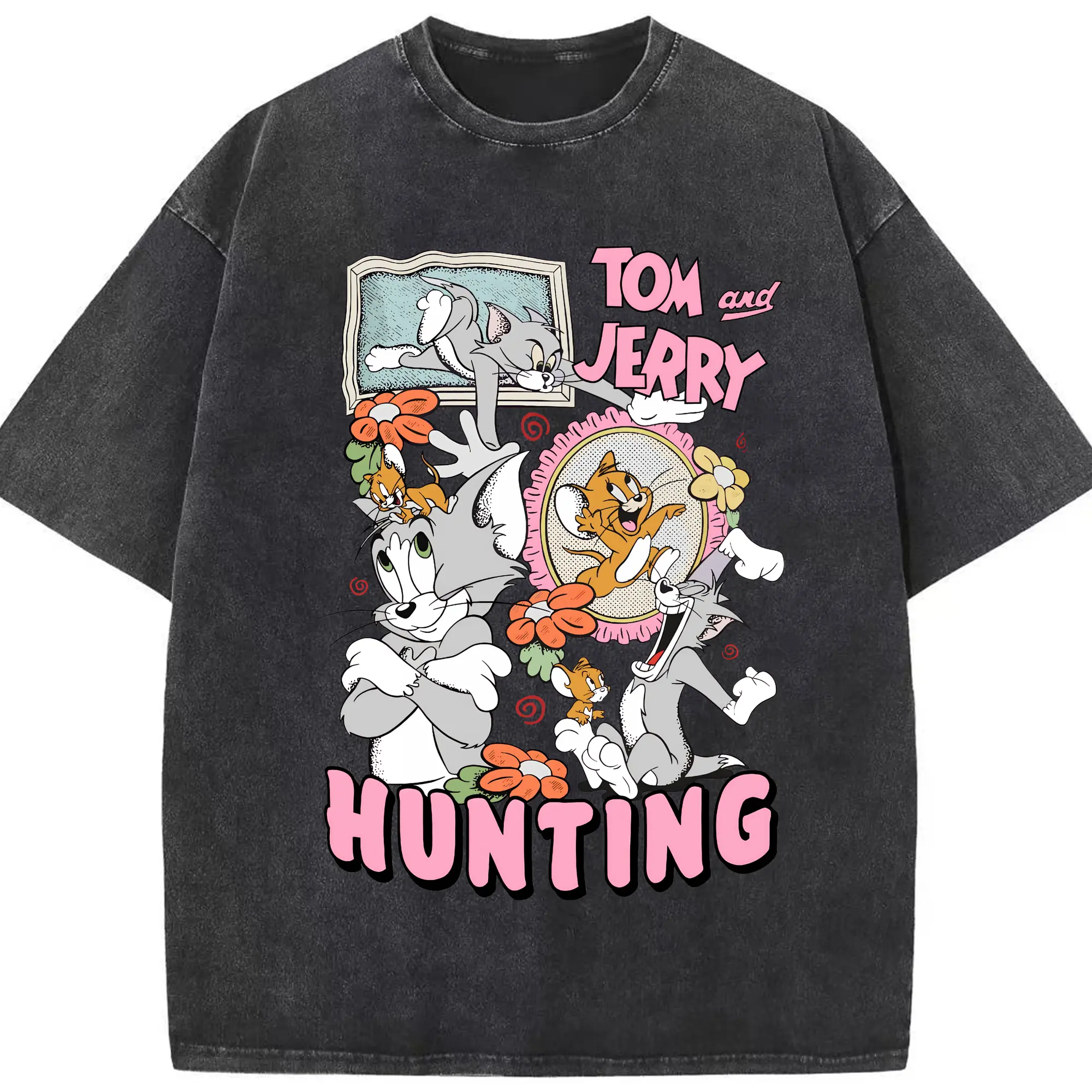 トムとジェリー グッズ ジェリー - 綿100％ ヴィンテージ風 半袖Tシャツ ・ フロントプリント ・ 柔らか肌触り ・ 通気性 快適 ・ スポーツ カジュアル 外出用