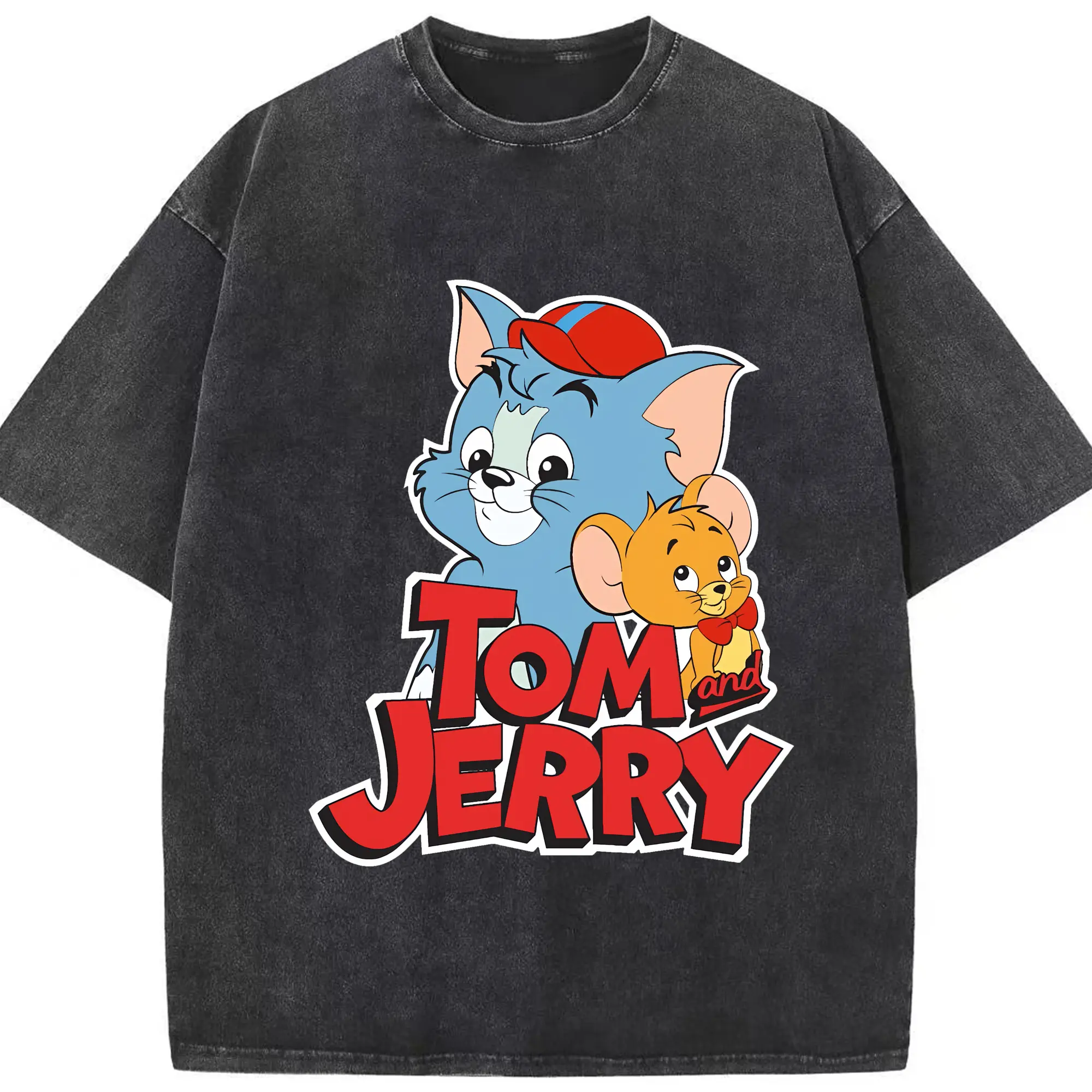 トムとジェリー グッズ ジェリー - 綿100％ ヴィンテージ風 半袖Tシャツ ・ フロントプリント ・ 柔らか肌触り ・ 通気性 快適 ・ スポーツ カジュアル 外出用