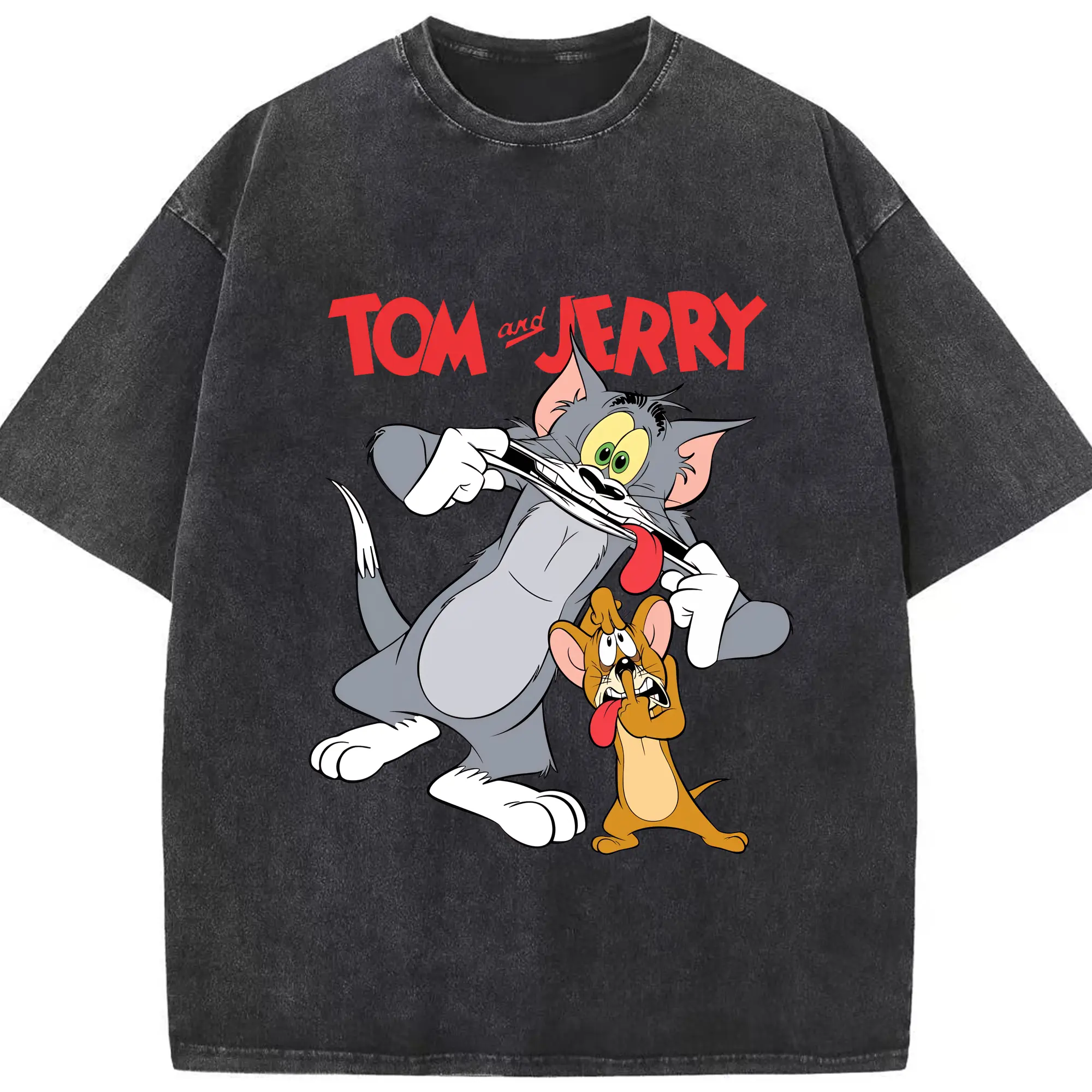 トムとジェリー グッズ ジェリー - 綿100％ ヴィンテージ風 半袖Tシャツ ・ フロントプリント ・ 柔らか肌触り ・ 通気性 快適 ・ スポーツ カジュアル 外出用