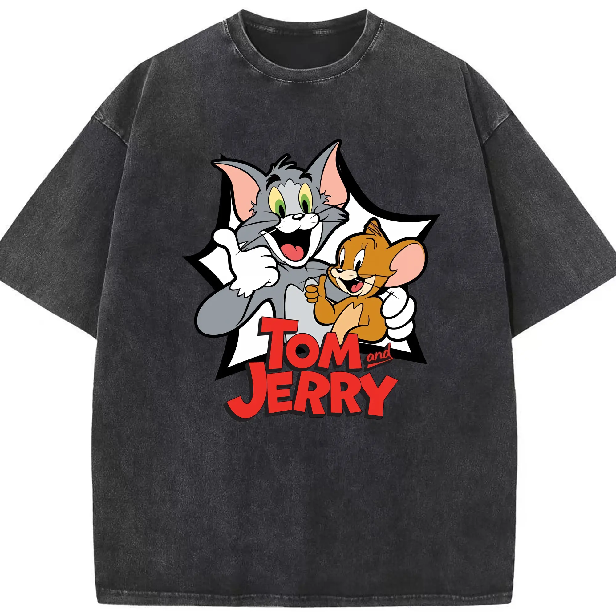 トムとジェリー グッズ ジェリー - 綿100％ ヴィンテージ風 半袖Tシャツ ・ フロントプリント ・ 柔らか肌触り ・ 通気性 快適 ・ スポーツ カジュアル 外出用