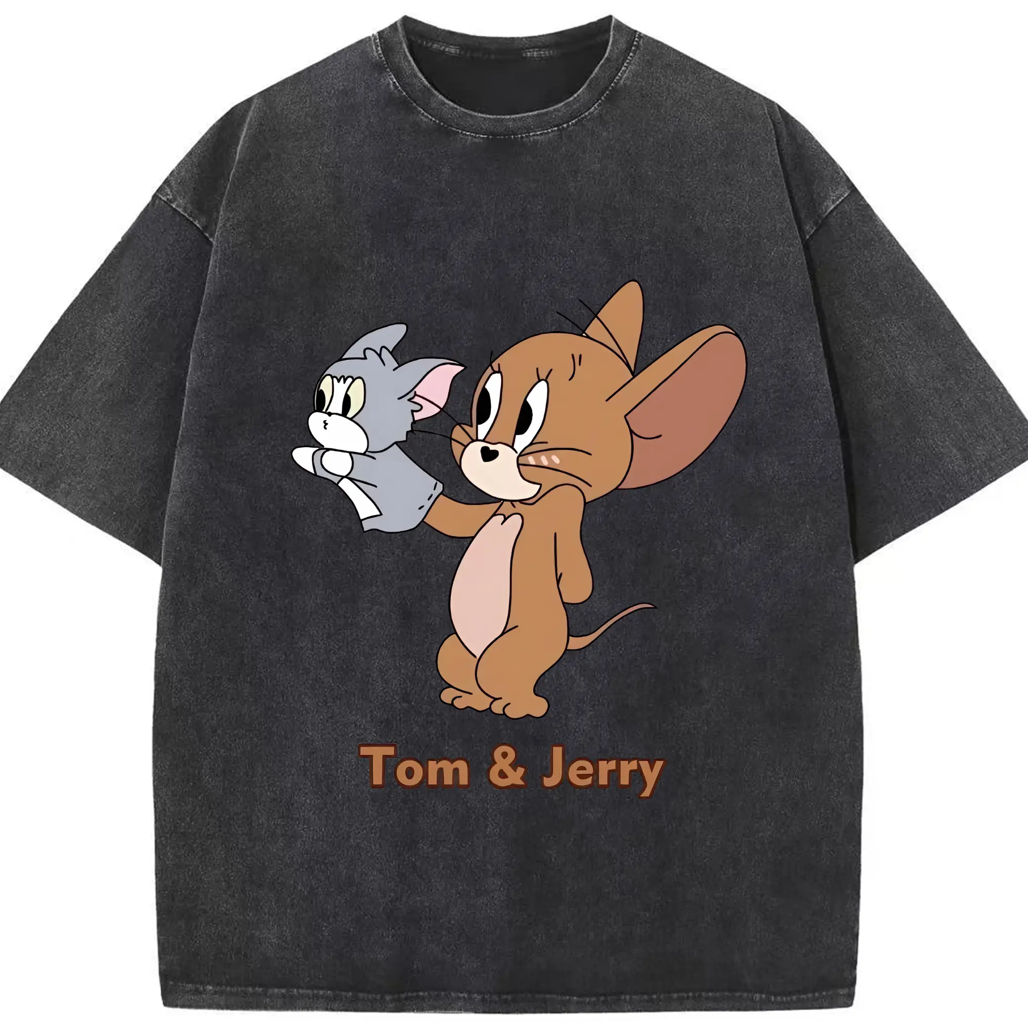 トムとジェリー グッズ ジェリー - 綿100％ ヴィンテージ風 半袖Tシャツ ・ フロントプリント ・ 柔らか肌触り ・ 通気性 快適 ・ スポーツ カジュアル 外出用