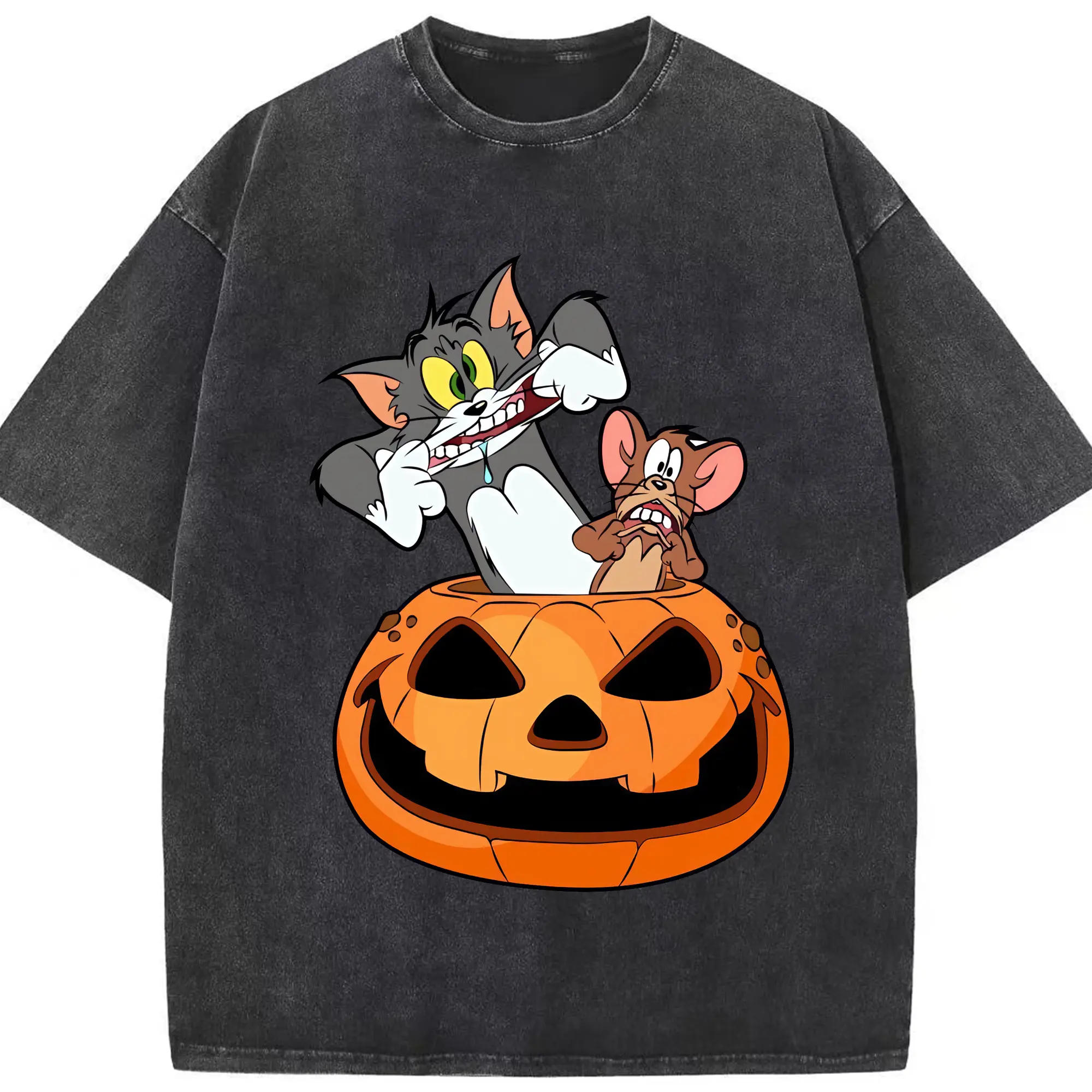 トムとジェリー グッズ ジェリー - 綿100％ ヴィンテージ風 半袖Tシャツ ・ フロントプリント ・ 柔らか肌触り ・ 通気性 快適 ・ スポーツ カジュアル 外出用