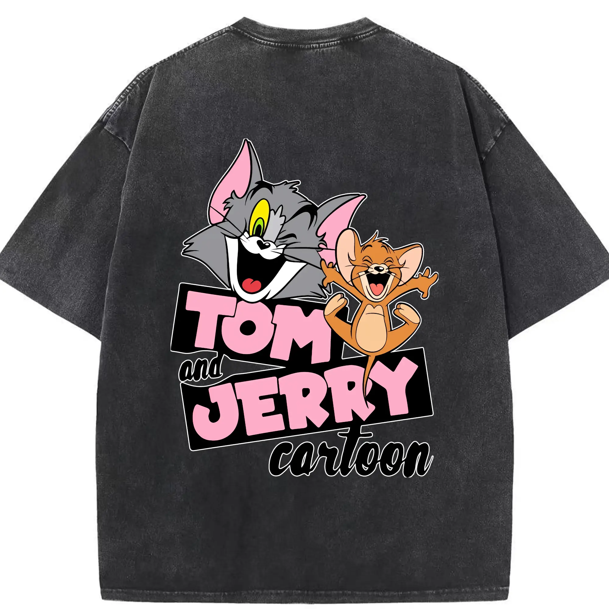 トムとジェリー グッズ ジェリー - 綿100％ ヴィンテージ風 半袖Tシャツ ・ 背面プリント ・ 柔らか肌触り ・ 通気性 快適 ・ スポーツ カジュアル 外出用