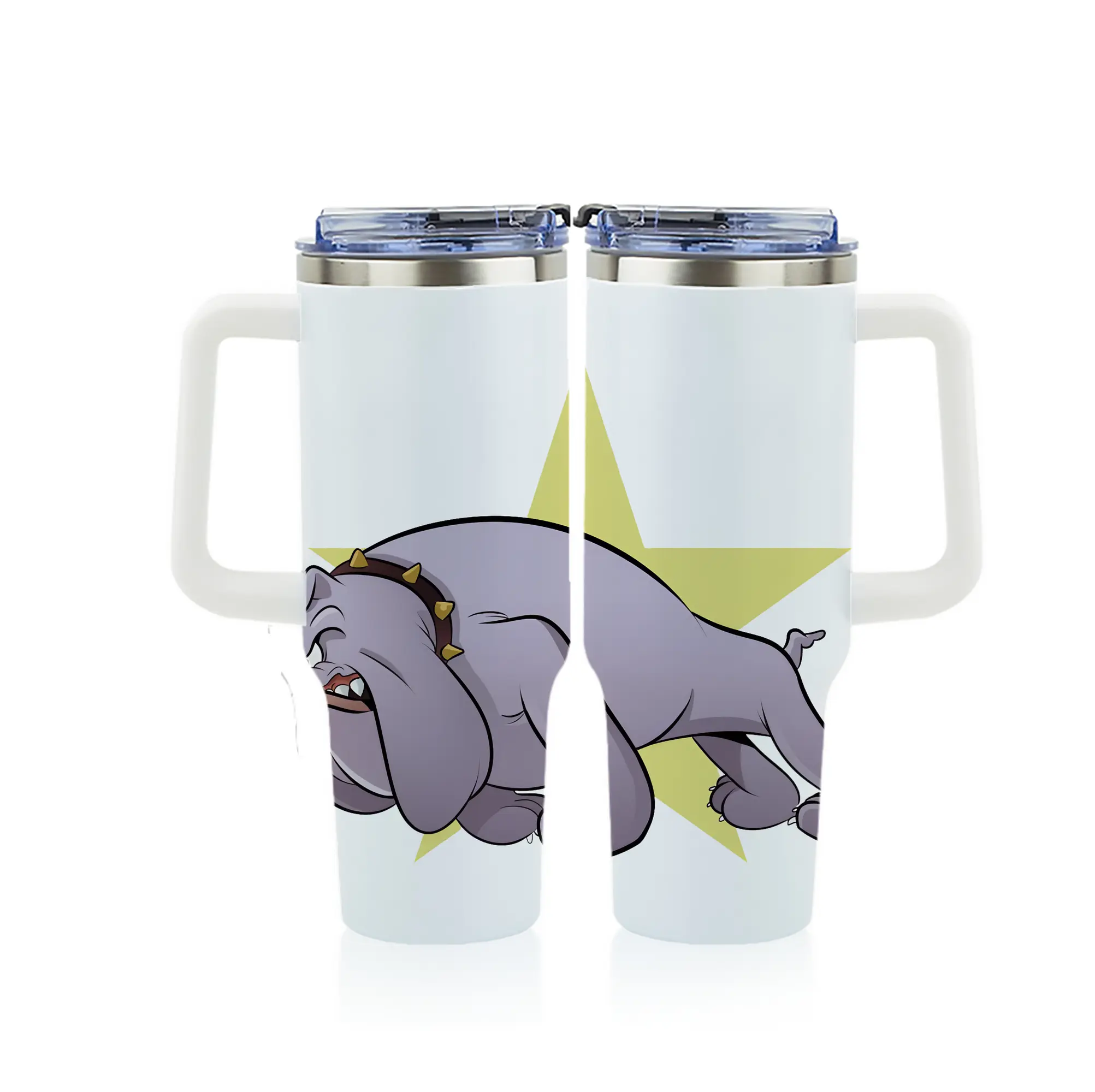 トムとジェリー グッズ スパイク - 1200mL フルプリント車用タンブラー ・ 304ステンレス 内側 ・ 201ステンレス 外側 ・ 保温 保冷 ・ 通勤 ドライブ アウトドア用