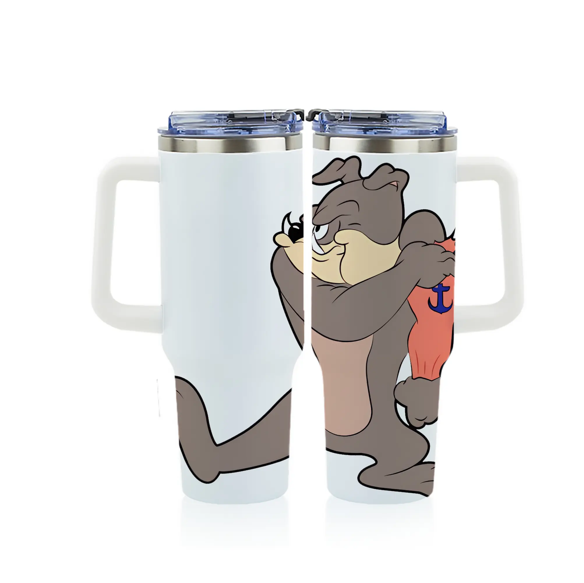 トムとジェリー グッズ スパイク - 1200mL フルプリント車用タンブラー ・ 304ステンレス 内側 ・ 201ステンレス 外側 ・ 保温 保冷 ・ 通勤 ドライブ アウトドア用