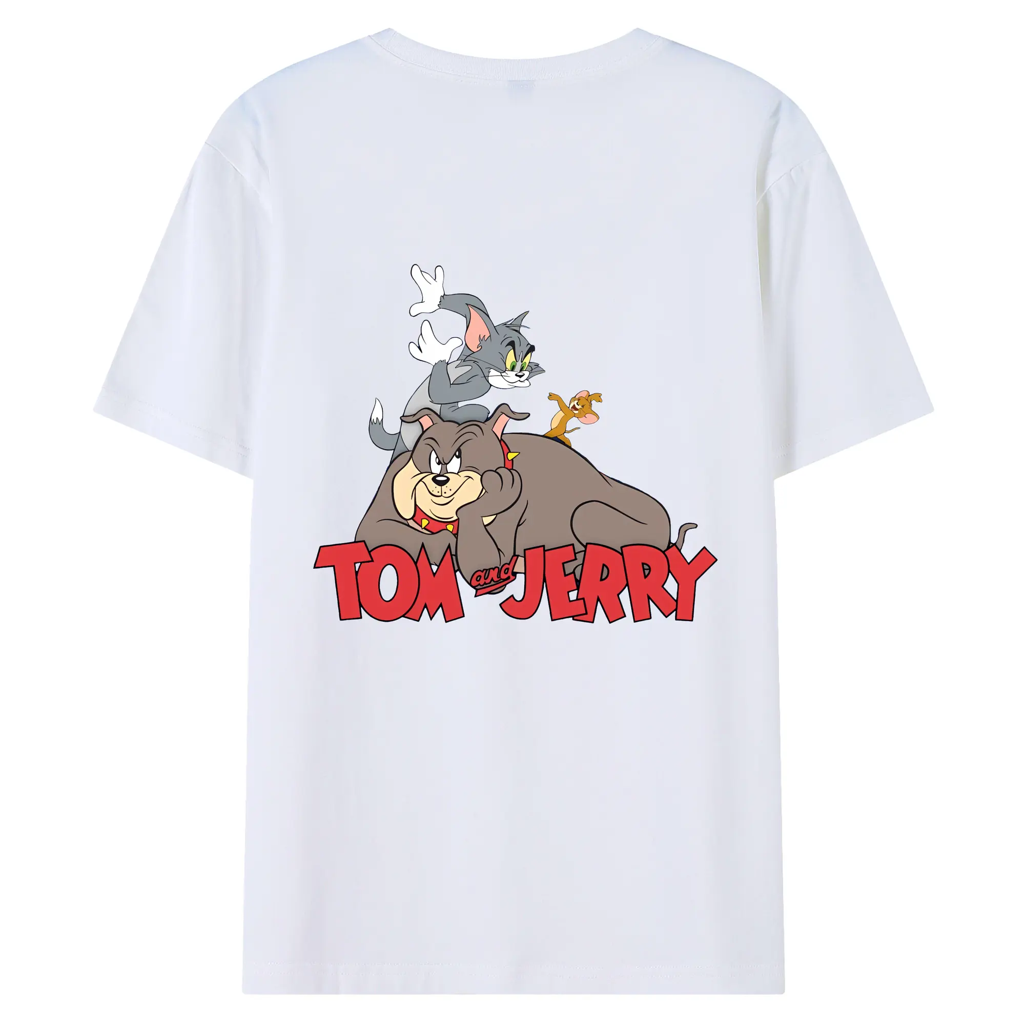 トムとジェリー グッズ スパイク - 綿100％ 半袖Tシャツ ・ バックプリント ・ 快適 通気性 ・ 日常使い 散歩 スポーツ用