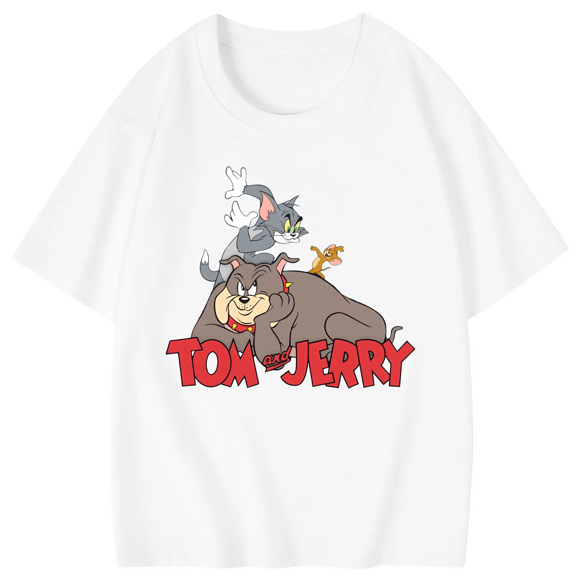 トムとジェリー グッズ スパイク - 綿100％ キッズTシャツ ・ フロントプリント ・ 快適 通気性 ・ スポーツ カジュアル 散歩用