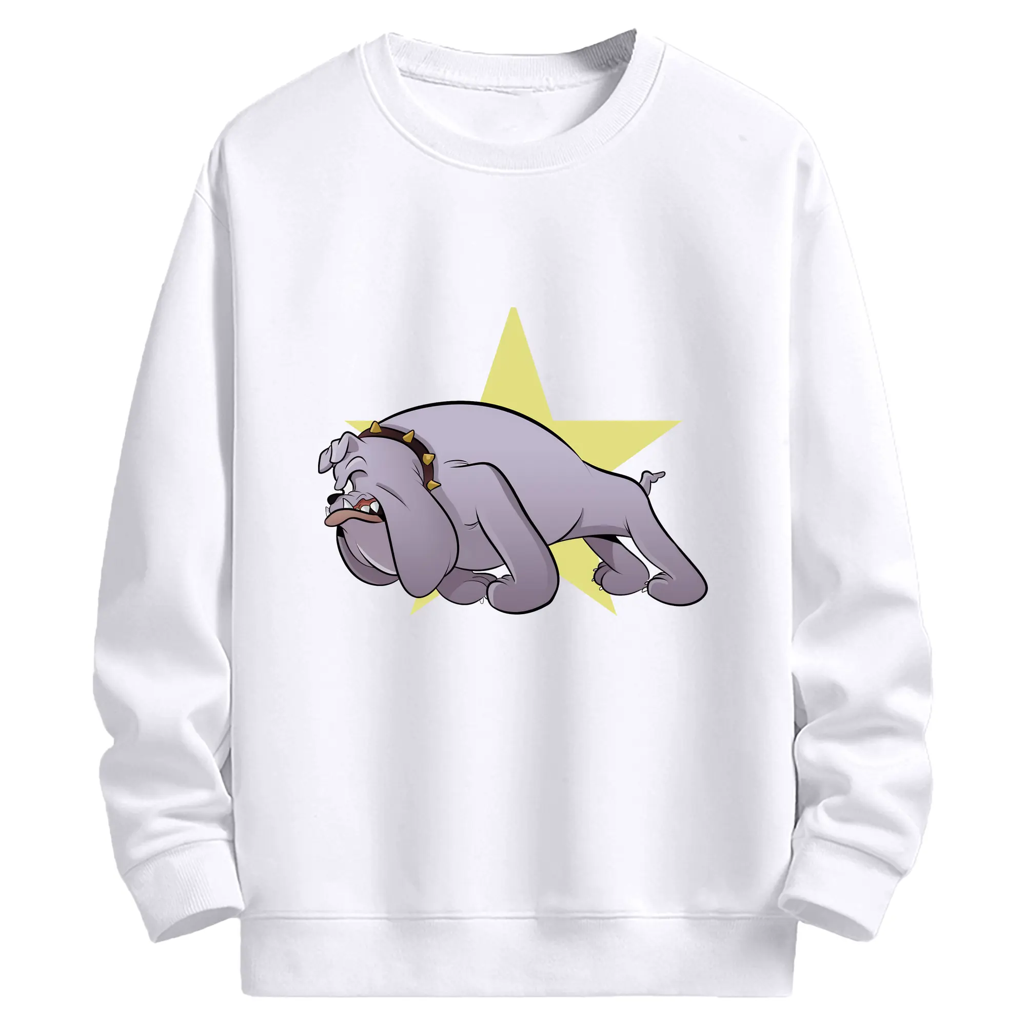 トムとジェリー グッズ スパイク - 高品質 クルーネック スウェット ・ コットン59％ ポリエステル41％ ・ ユニセックス 長袖 トレーナー ・ カジュアル デイリー スポーツ 散歩用