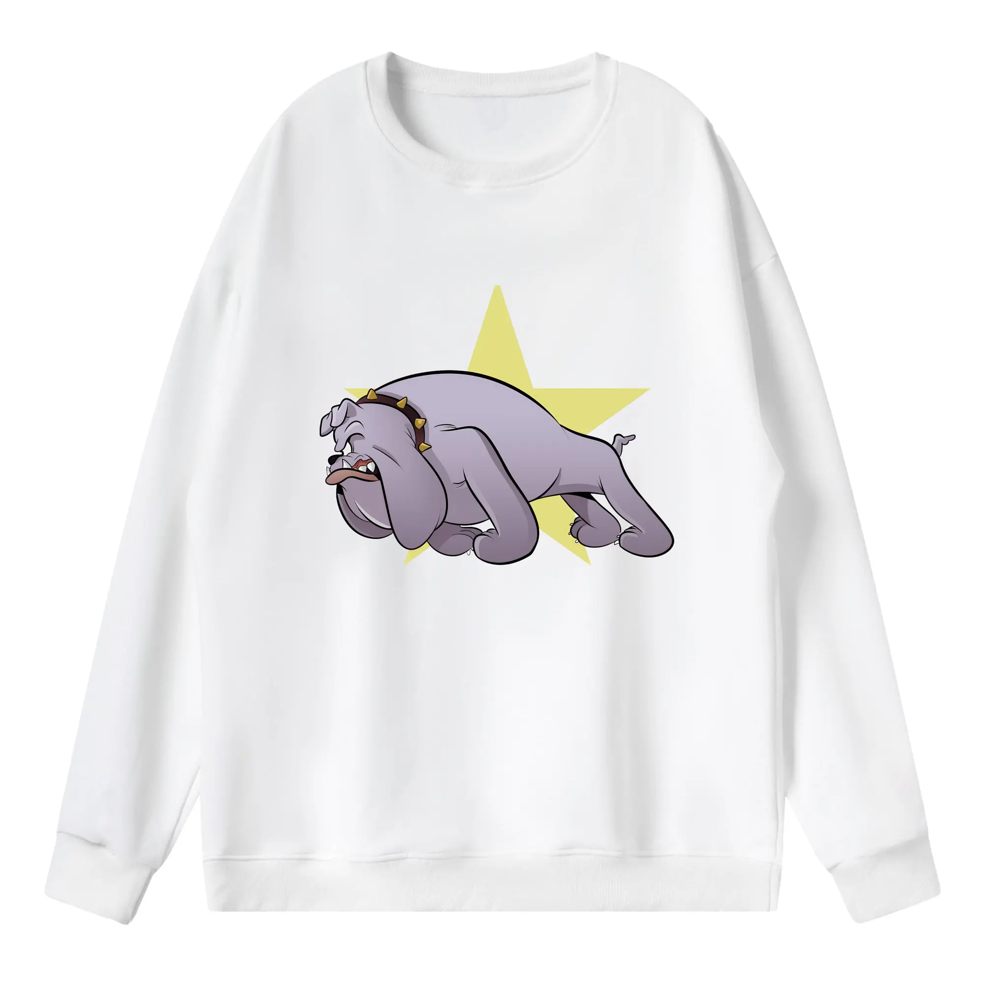 トムとジェリー グッズ スパイク - 薄手 クルーネック スウェット 裏毛260g · ポリエステル 春秋向け カジュアル 男女兼用 · トレーナー デイリー スポーツ 散歩に最適