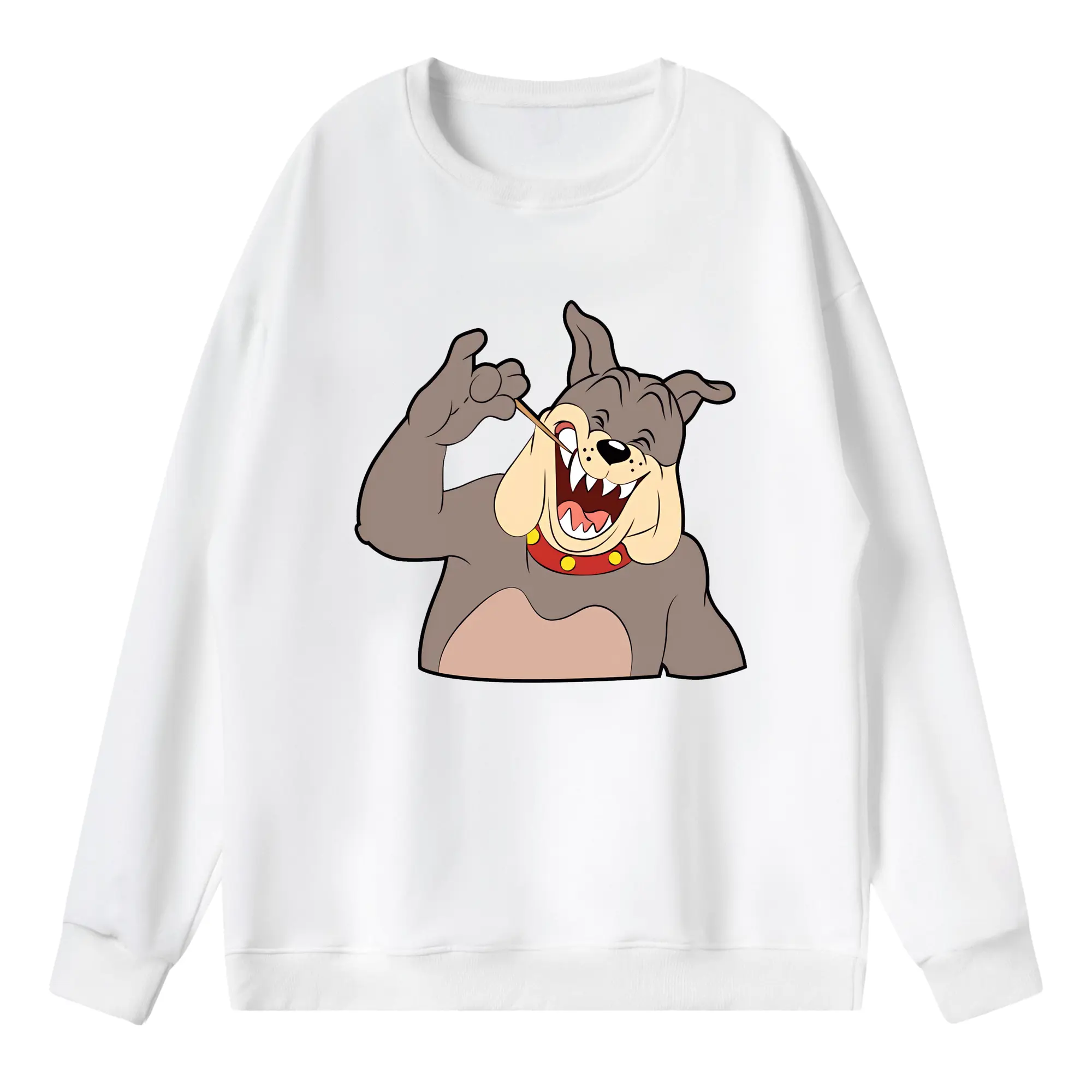 トムとジェリー グッズ スパイク - 薄手 クルーネック スウェット 裏毛260g · ポリエステル 春秋向け カジュアル 男女兼用 · トレーナー デイリー スポーツ 散歩に最適