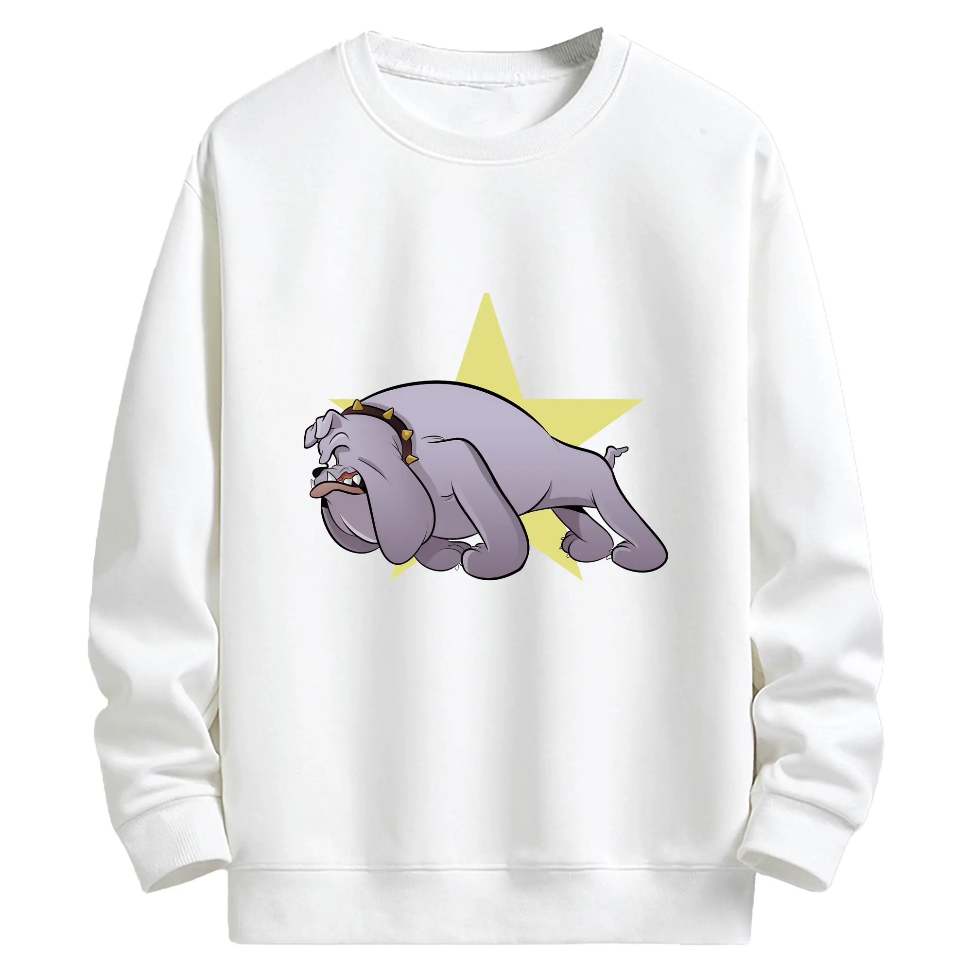 トムとジェリー グッズ スパイク - キッズ クルーネックスウェットシャツ ・ フロントプリント ・ 綿80％ ポリエステル20％ ・ 快適 通学 スポーツ 日常使い お散歩用