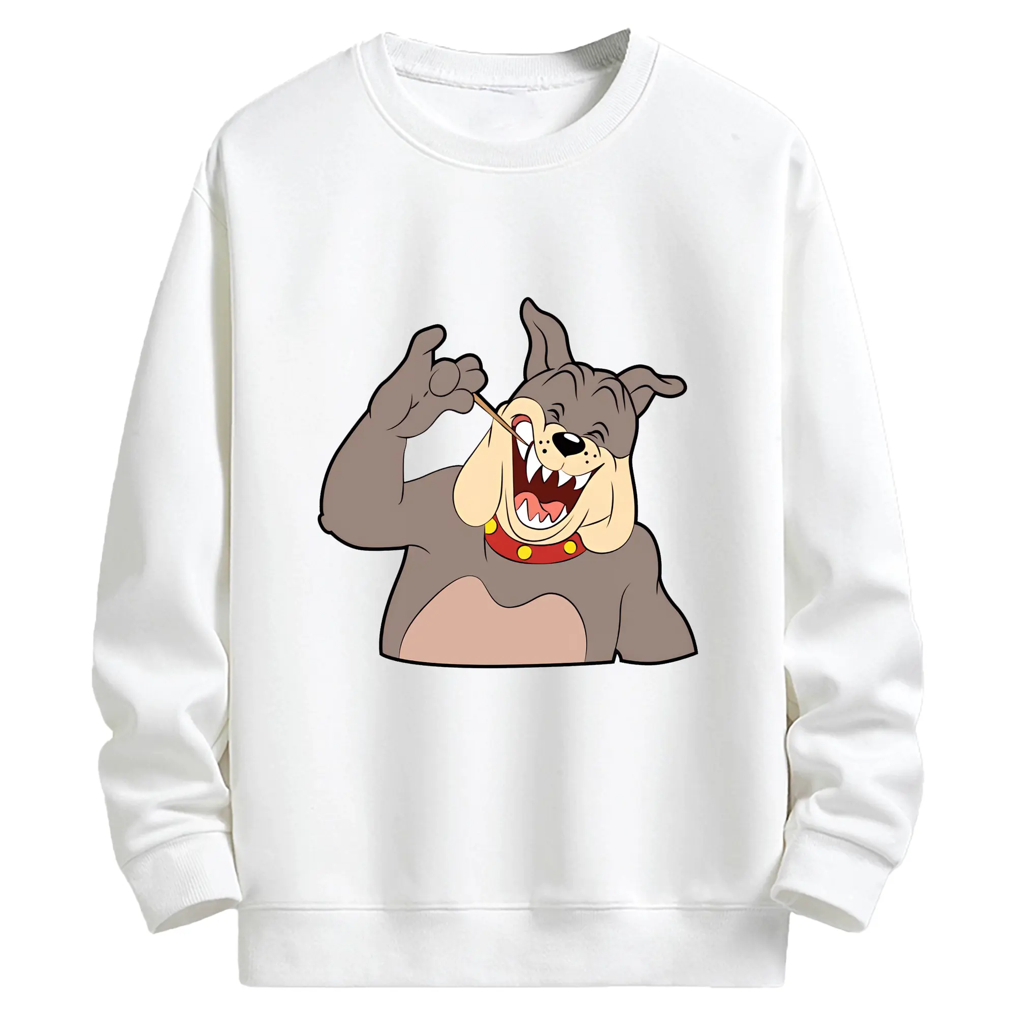 トムとジェリー グッズ スパイク - キッズ クルーネックスウェットシャツ ・ フロントプリント ・ 綿80％ ポリエステル20％ ・ 快適 通学 スポーツ 日常使い お散歩用