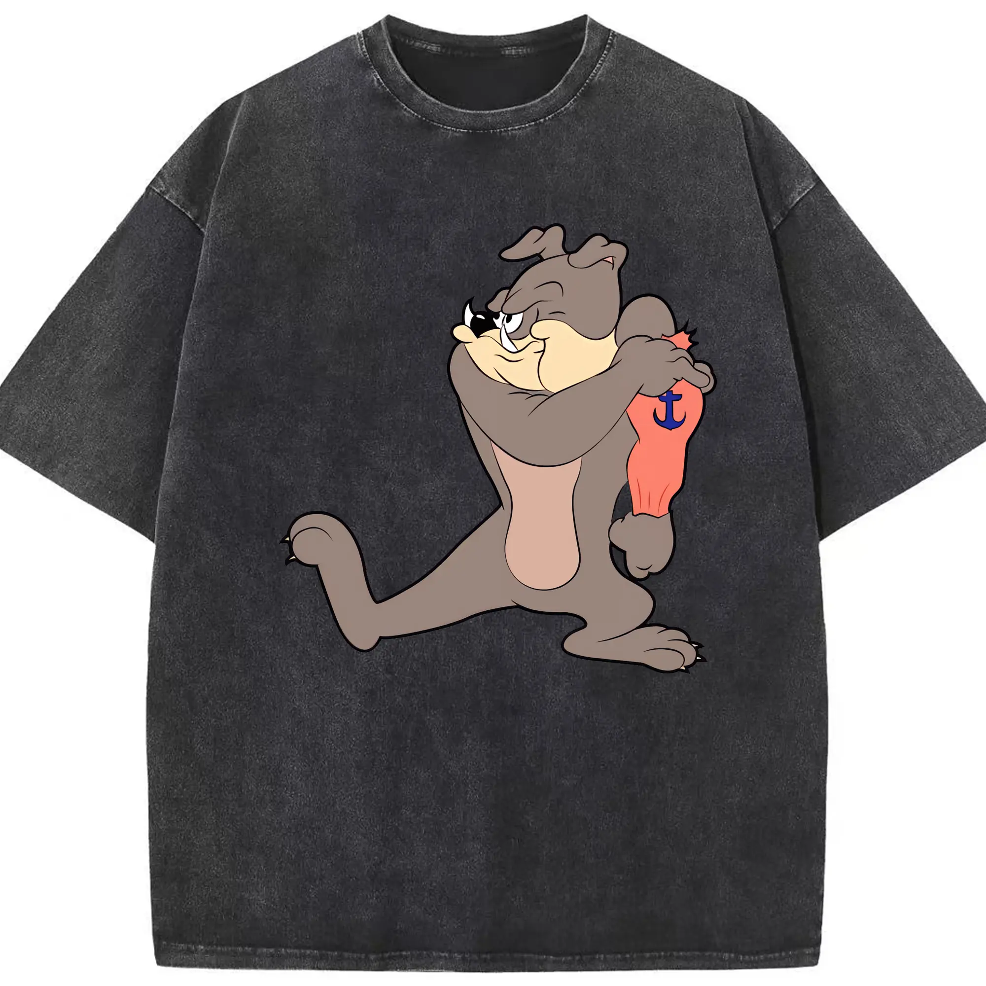 トムとジェリー グッズ スパイク - 綿100％ ヴィンテージ風 半袖Tシャツ ・ フロントプリント ・ 柔らか肌触り ・ 通気性 快適 ・ スポーツ カジュアル 外出用