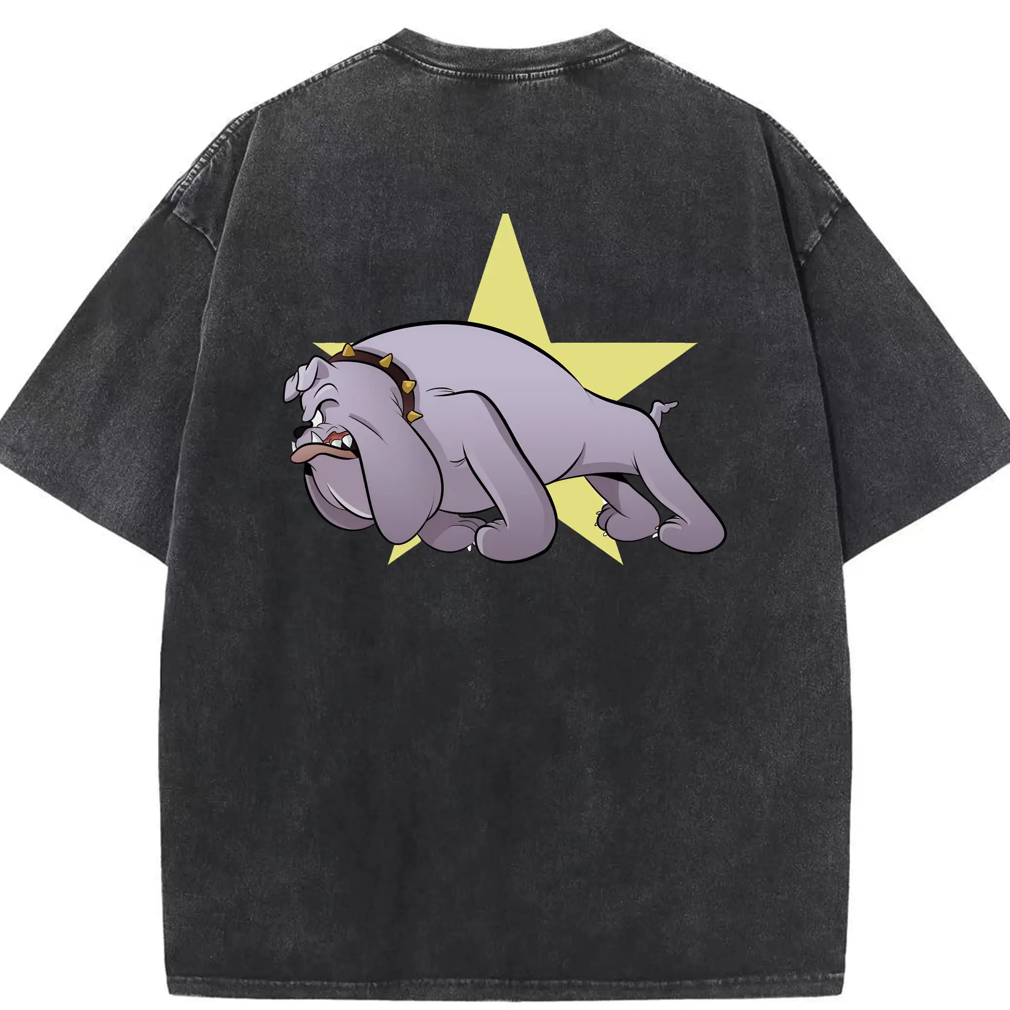 トムとジェリー グッズ スパイク - 綿100％ ヴィンテージ風 半袖Tシャツ ・ 背面プリント ・ 柔らか肌触り ・ 通気性 快適 ・ スポーツ カジュアル 外出用