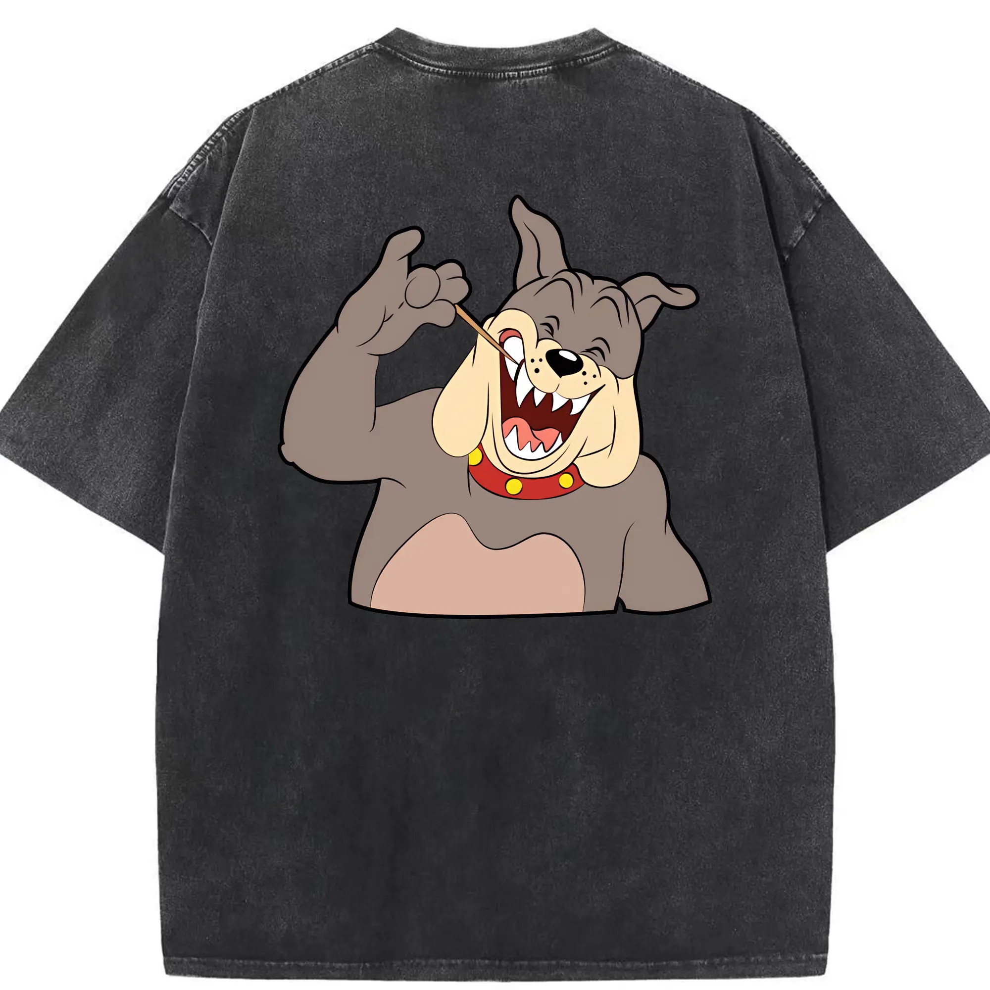 トムとジェリー グッズ スパイク - 綿100％ ヴィンテージ風 半袖Tシャツ ・ 背面プリント ・ 柔らか肌触り ・ 通気性 快適 ・ スポーツ カジュアル 外出用