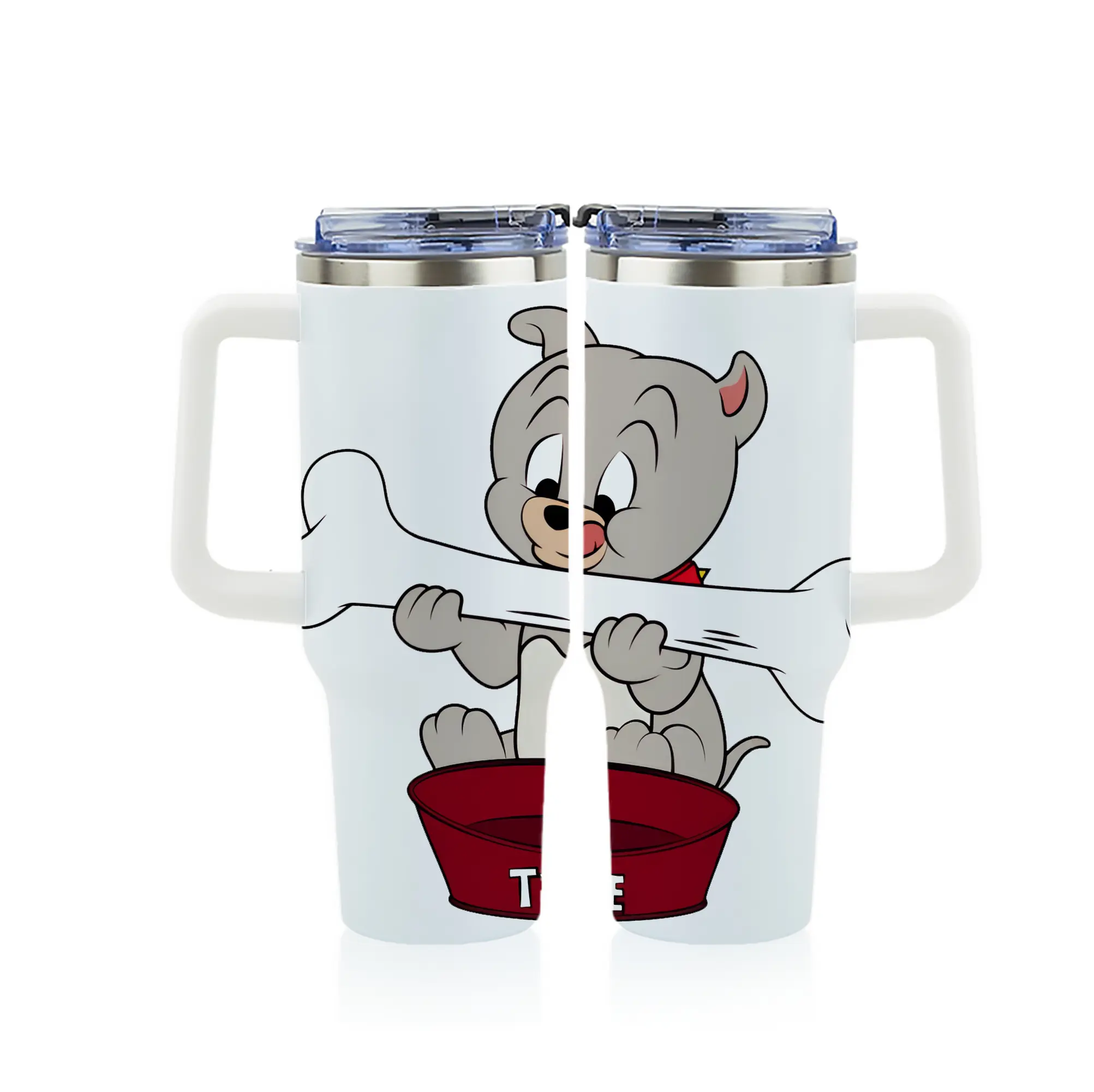 トムとジェリー グッズ タイク - 1200mL フルプリント車用タンブラー ・ 304ステンレス 内側 ・ 201ステンレス 外側 ・ 保温 保冷 ・ 通勤 ドライブ アウトドア用