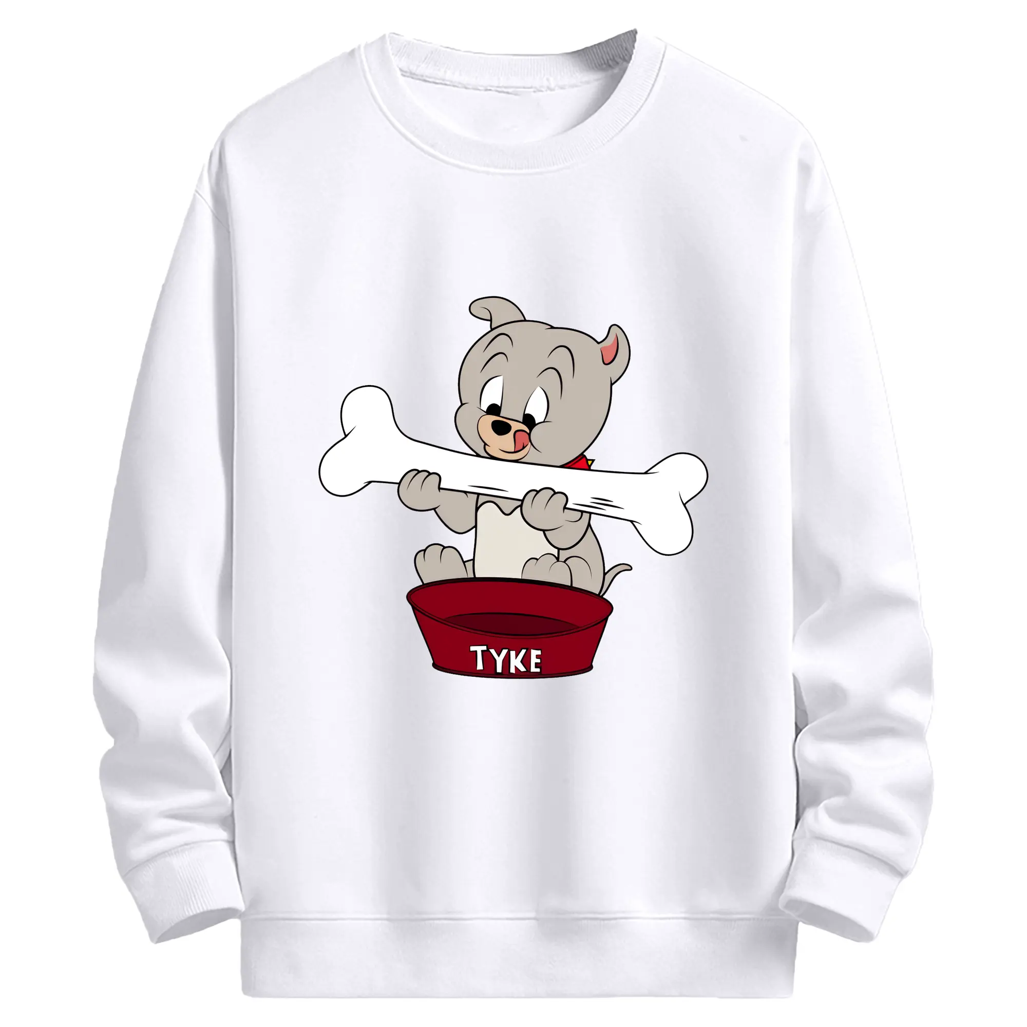 トムとジェリー グッズ タイク - 高品質 クルーネック スウェット ・ コットン59％ ポリエステル41％ ・ ユニセックス 長袖 トレーナー ・ カジュアル デイリー スポーツ 散歩用