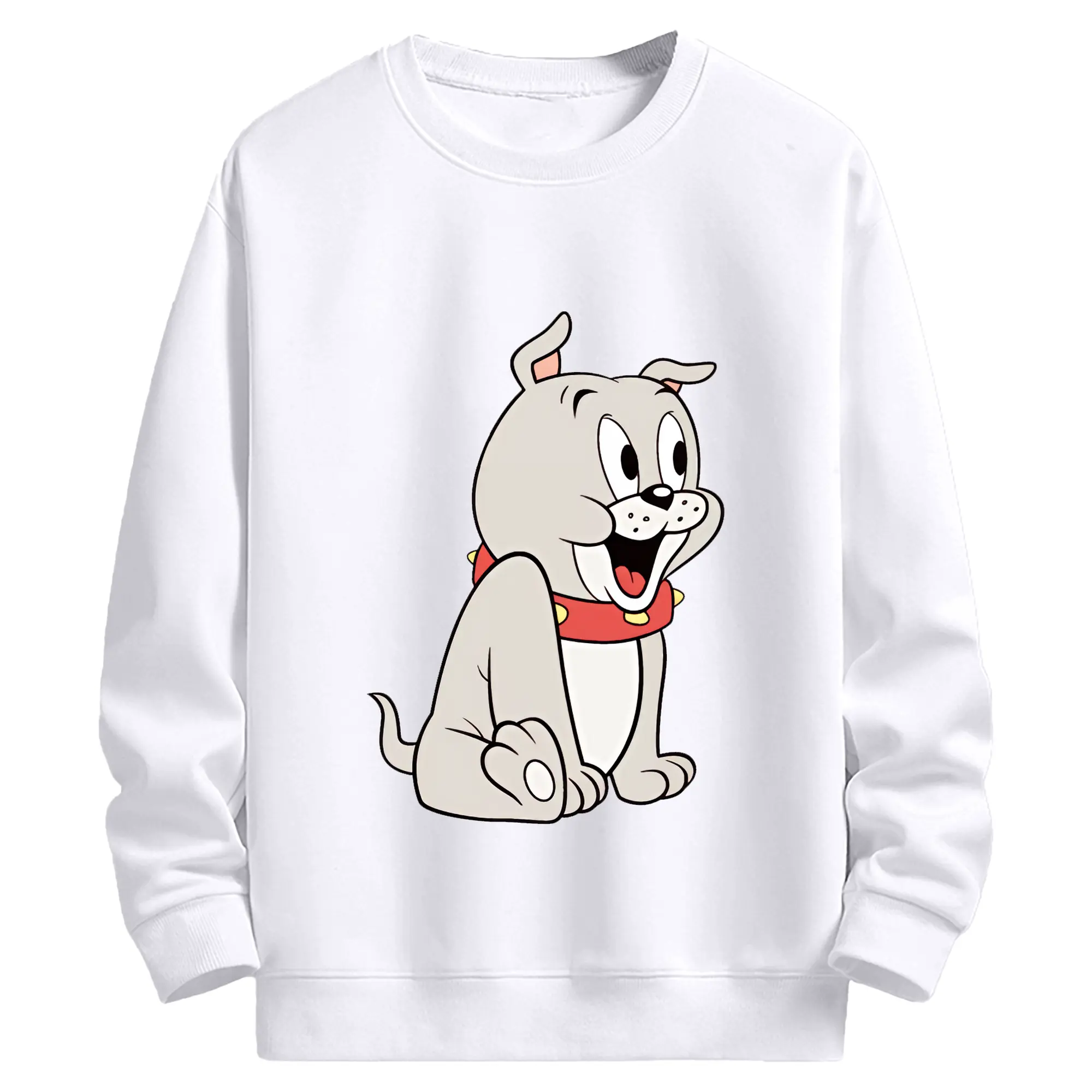 トムとジェリー グッズ タイク - 高品質 クルーネック スウェット ・ コットン59％ ポリエステル41％ ・ ユニセックス 長袖 トレーナー ・ カジュアル デイリー スポーツ 散歩用