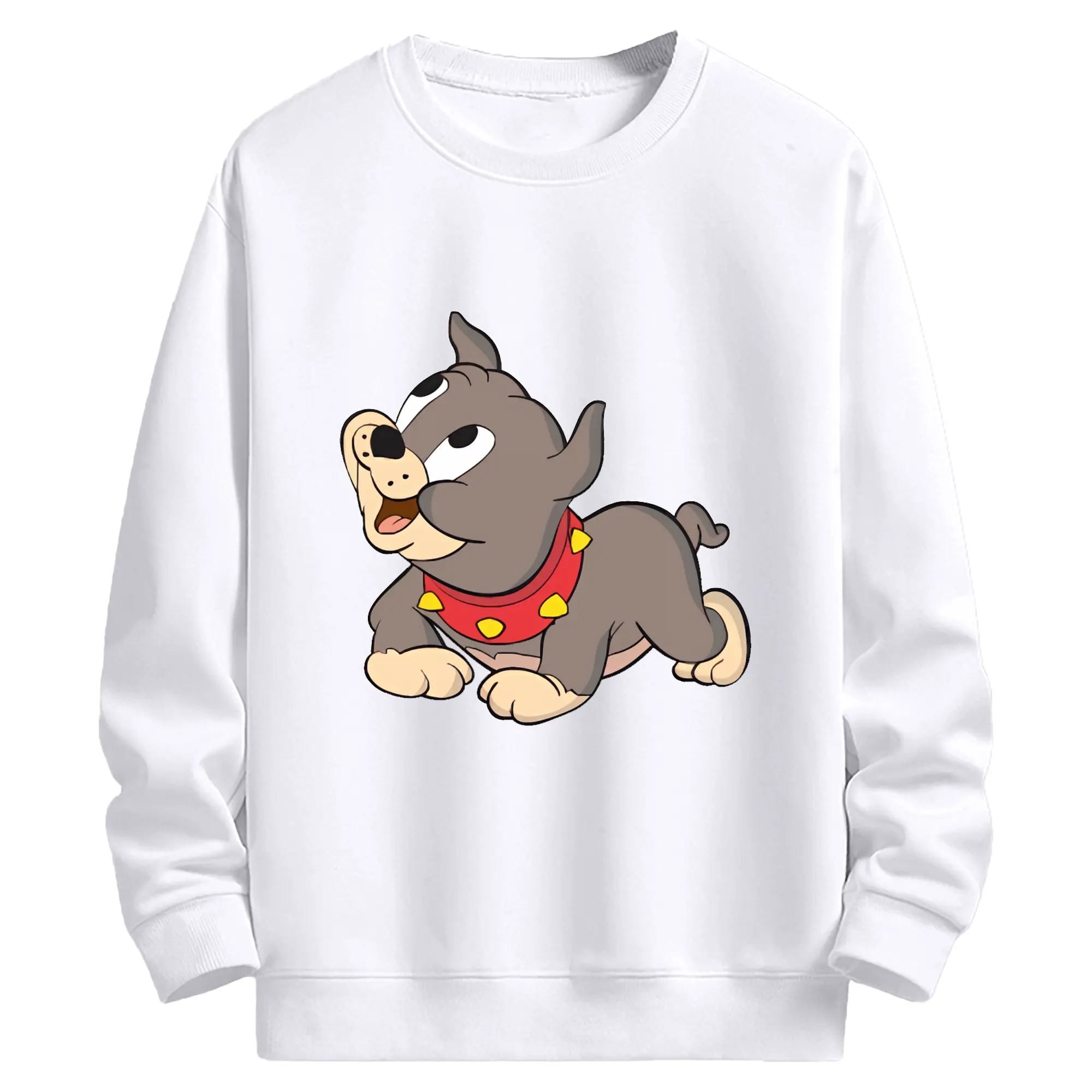 トムとジェリー グッズ タイク - 高品質 クルーネック スウェット ・ コットン59％ ポリエステル41％ ・ ユニセックス 長袖 トレーナー ・ カジュアル デイリー スポーツ 散歩用