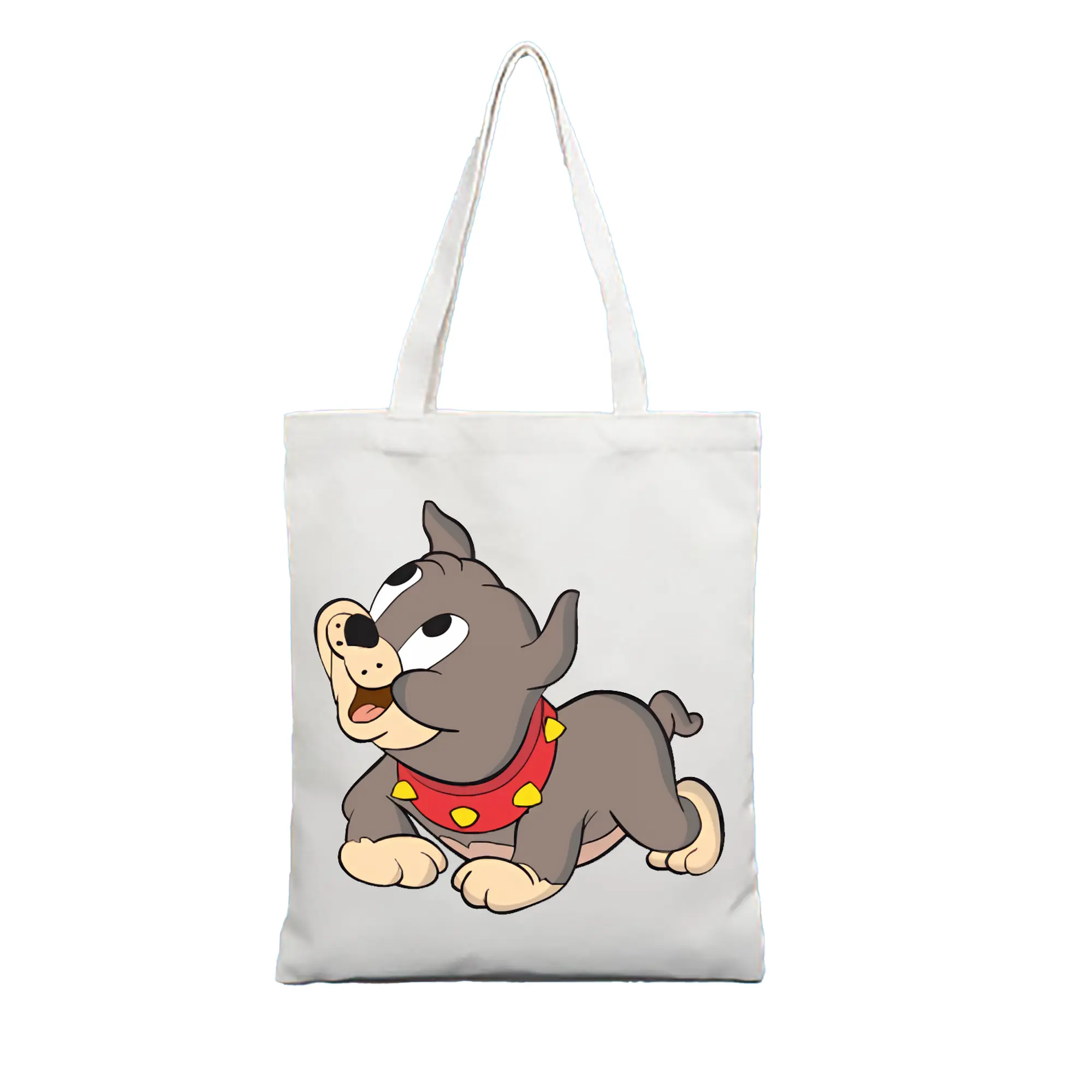 トムとジェリー グッズ タイク - 縦型キャンバス手提げバッグ（トートバッグ） ・ キャンバス素材 ・ ショッピング用 ・ 軽量 丈夫 お手入れ簡単