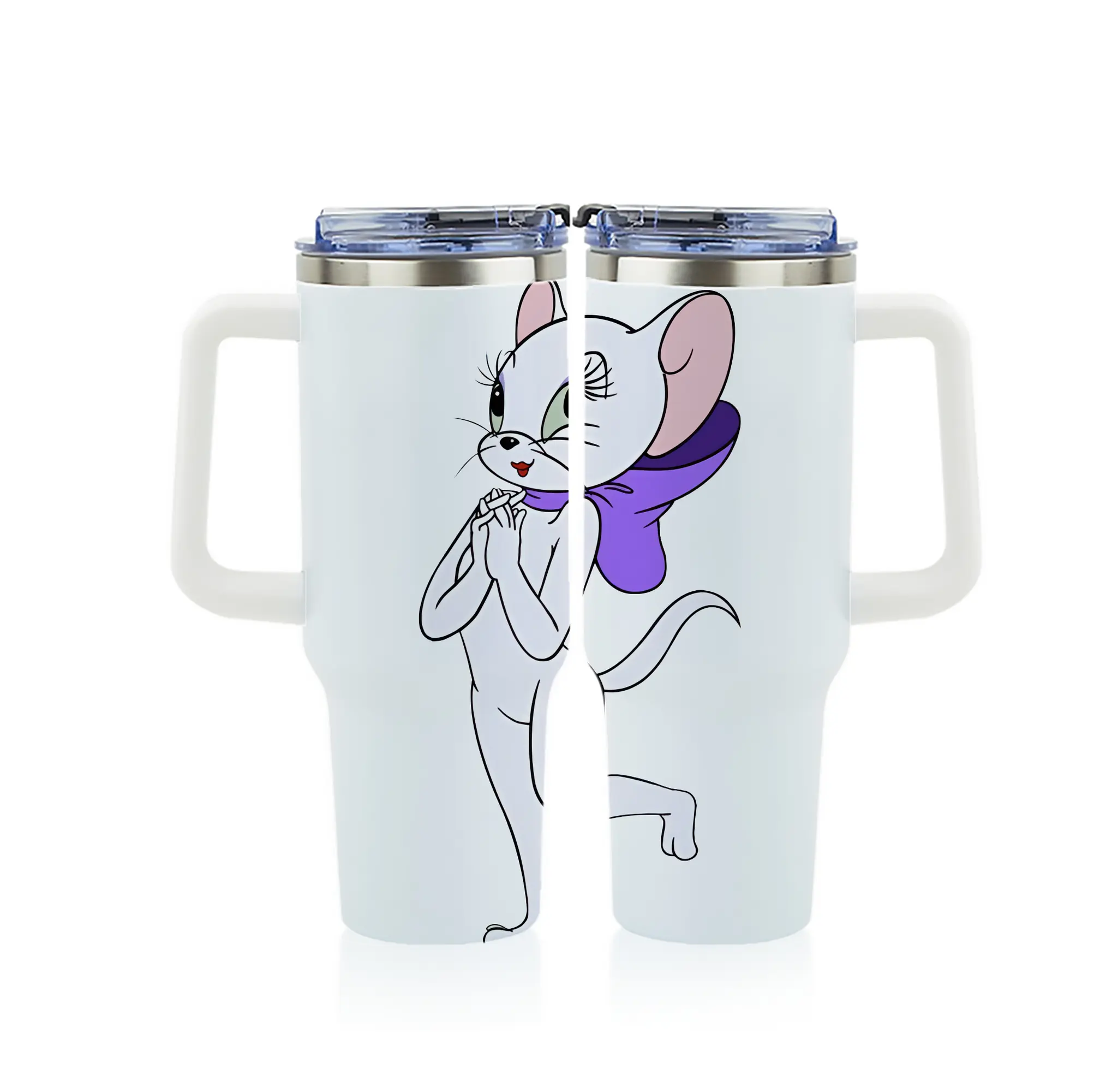 トムとジェリー グッズ トゥードルズ・ガロア - 1200mL フルプリント車用タンブラー ・ 304ステンレス 内側 ・ 201ステンレス 外側 ・ 保温 保冷 ・ 通勤 ドライブ アウトドア用