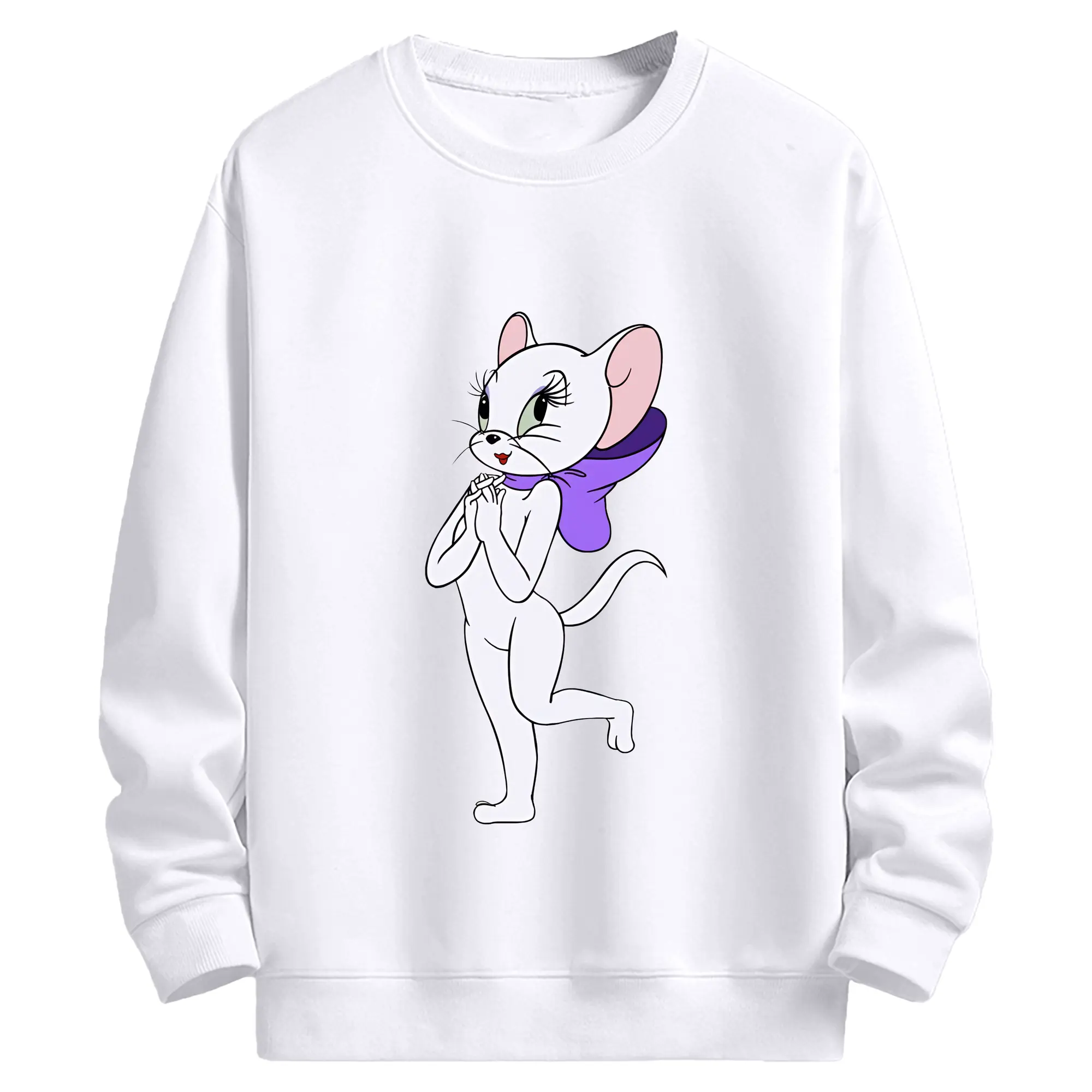 トムとジェリー グッズ トゥードルズ・ガロア - 高品質 クルーネック スウェット ・ コットン59％ ポリエステル41％ ・ ユニセックス 長袖 トレーナー ・ カジュアル デイリー スポーツ 散歩用