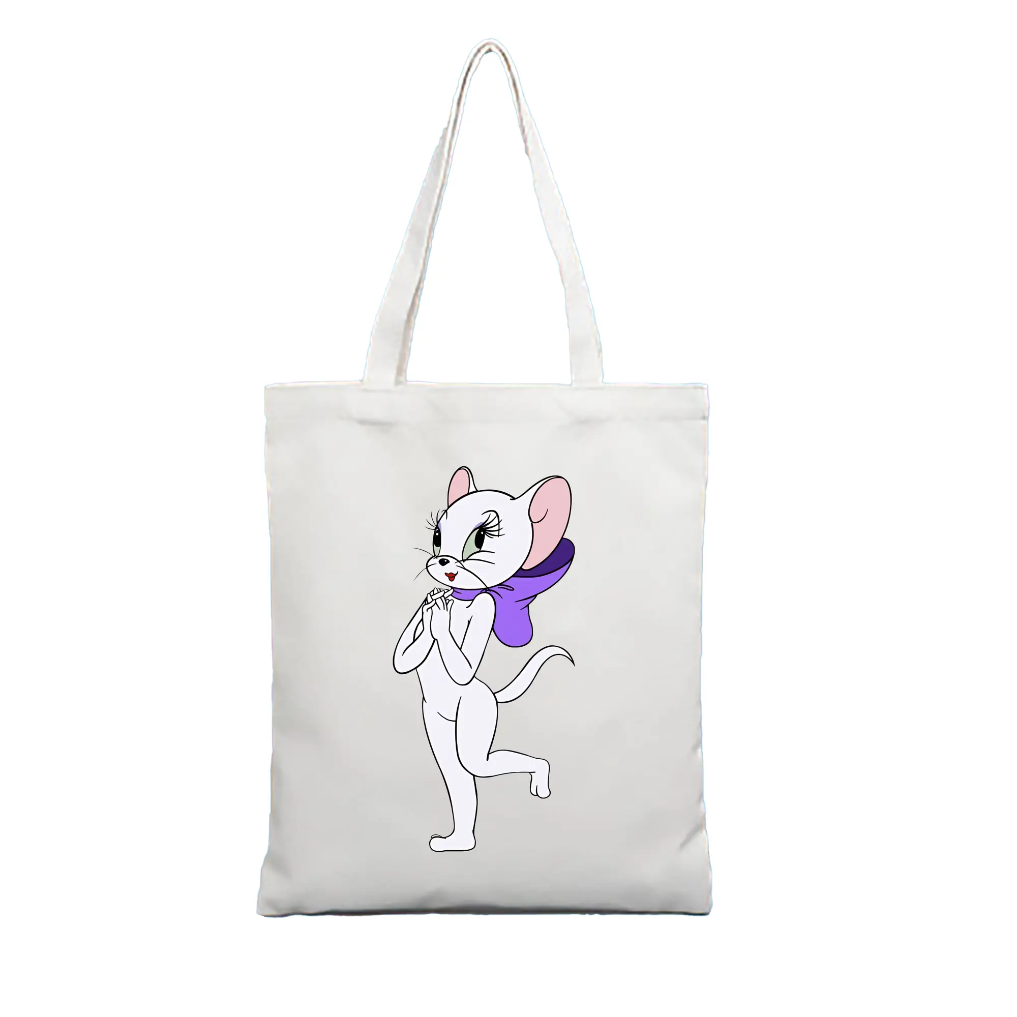 トムとジェリー グッズ トゥードルズ・ガロア - 縦型キャンバス手提げバッグ（トートバッグ） ・ キャンバス素材 ・ ショッピング用 ・ 軽量 丈夫 お手入れ簡単