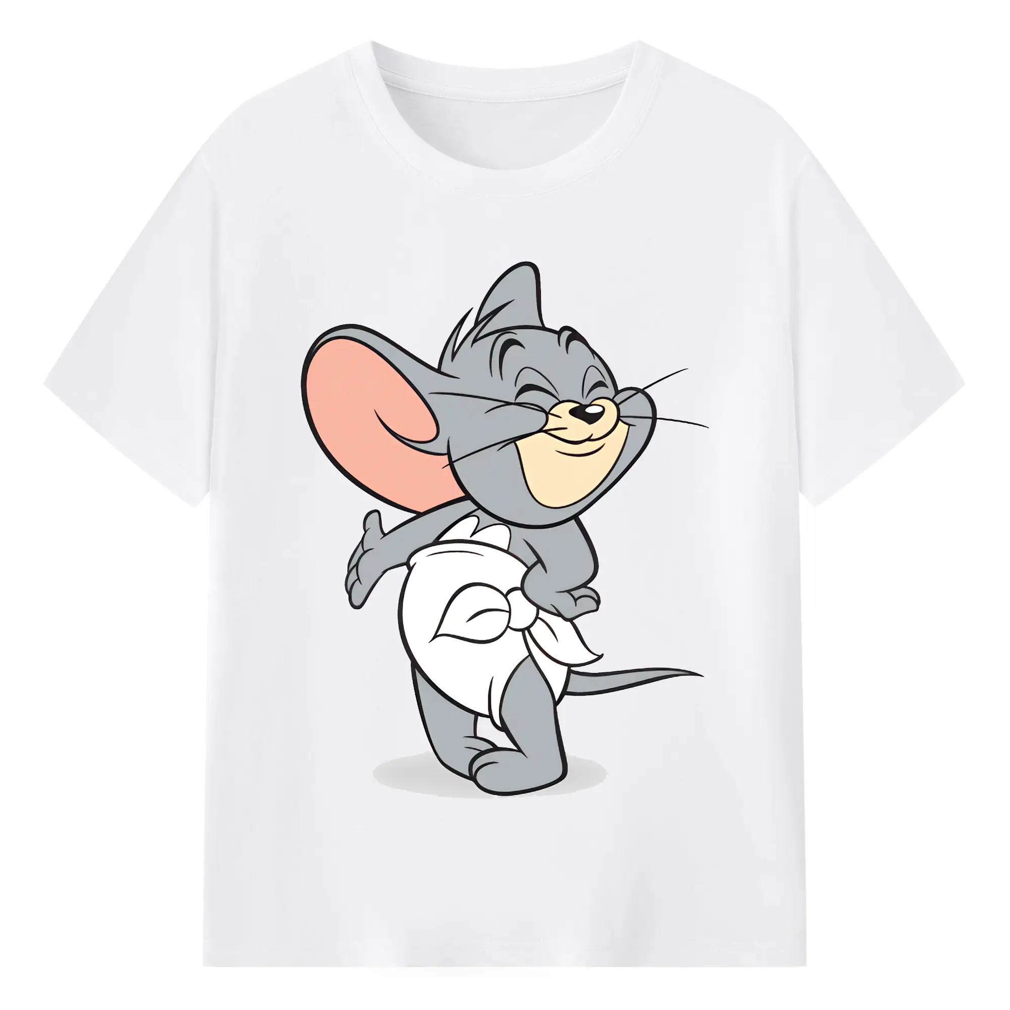 トムとジェリー グッズ タフィー - 綿100％ 半袖Tシャツ ・ フロントプリント ・ 快適 通気性 ・ 日常使い 散歩 スポーツ用