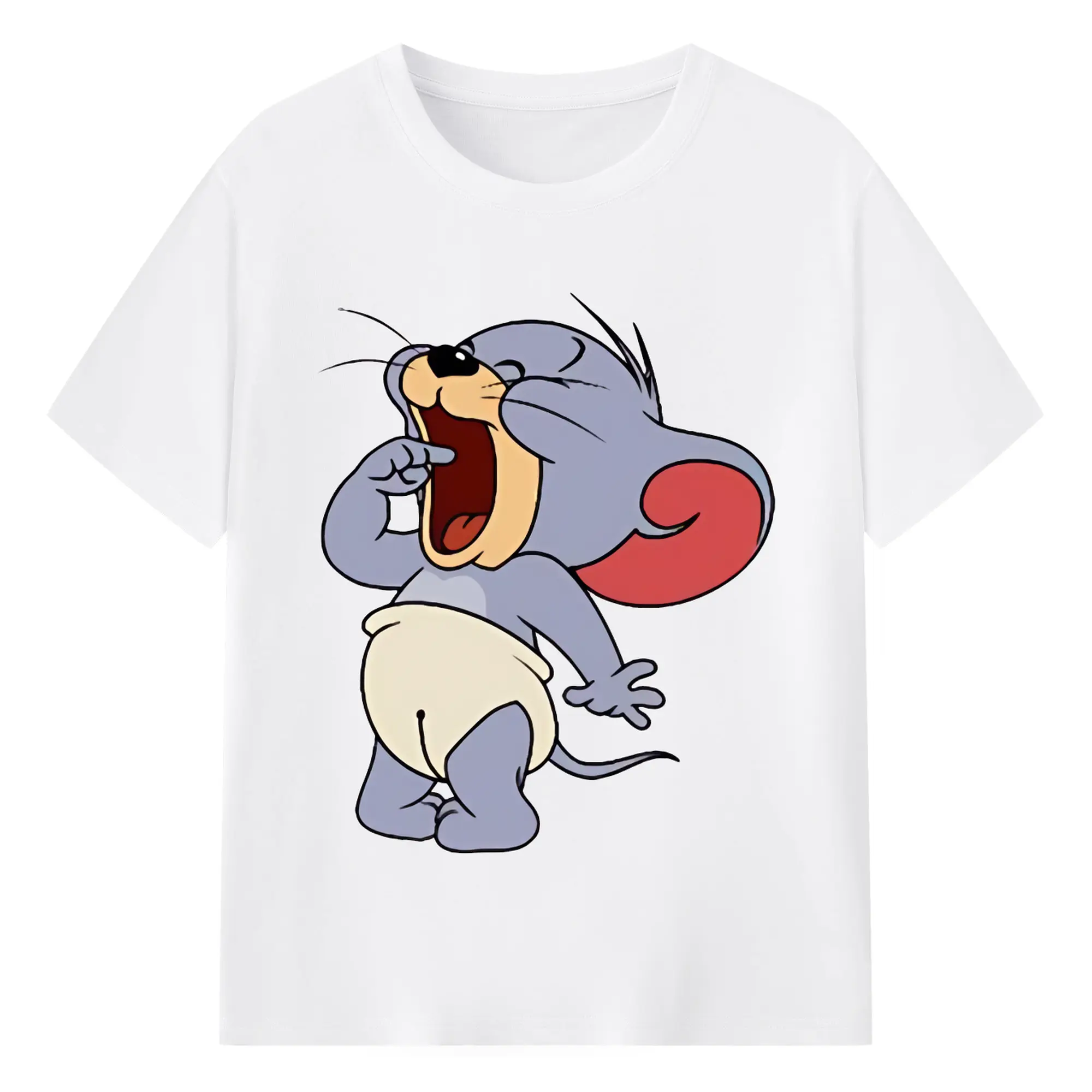 トムとジェリー グッズ タフィー - 綿100％ 半袖Tシャツ ・ フロントプリント ・ 快適 通気性 ・ 日常使い 散歩 スポーツ用