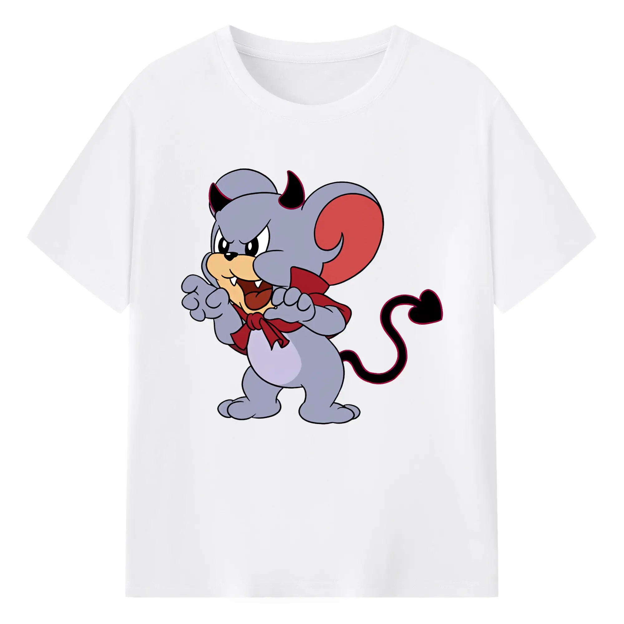 トムとジェリー グッズ タフィー - 綿100％ 半袖Tシャツ ・ フロントプリント ・ 快適 通気性 ・ 日常使い 散歩 スポーツ用