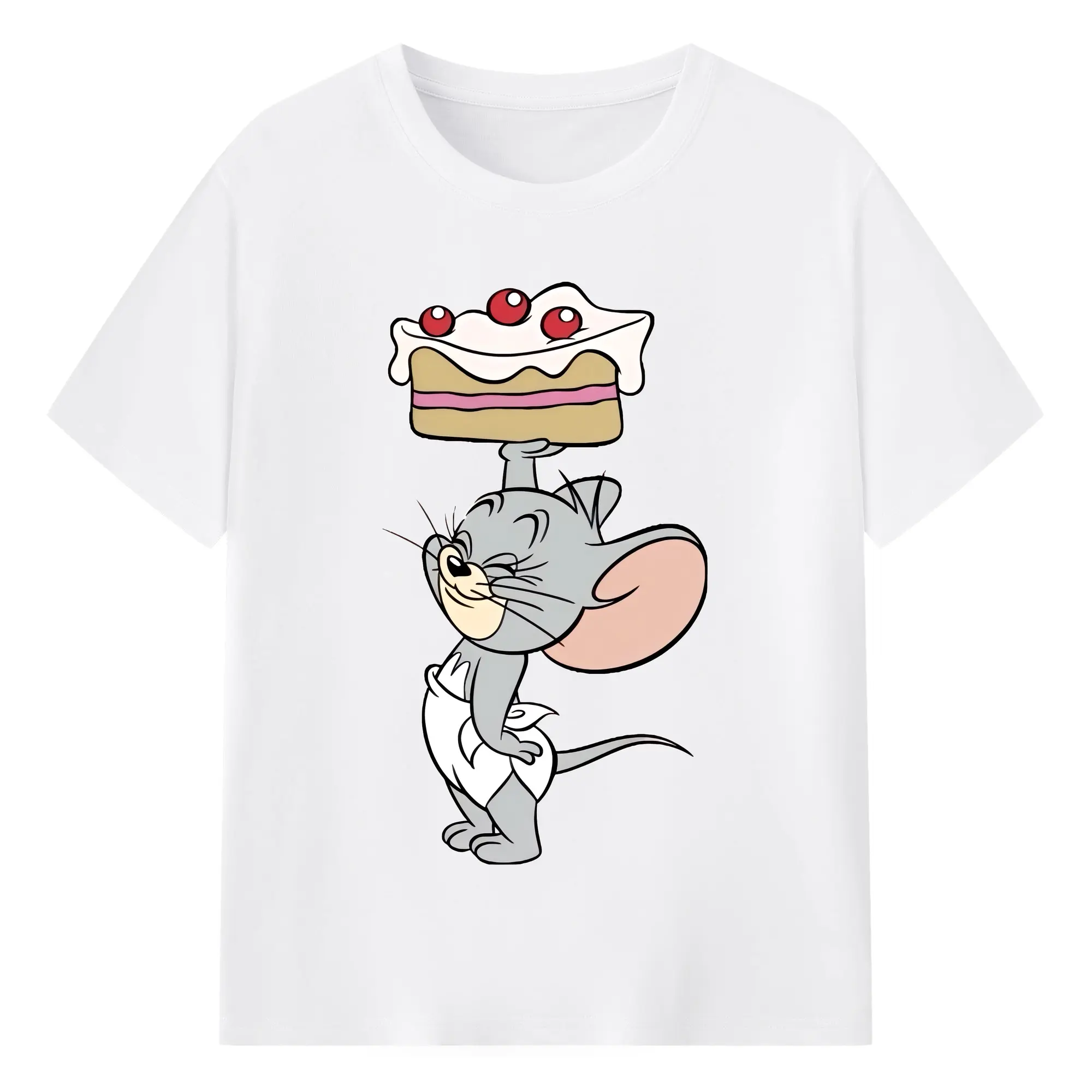 トムとジェリー グッズ タフィー - 綿100％ 半袖Tシャツ ・ フロントプリント ・ 快適 通気性 ・ 日常使い 散歩 スポーツ用