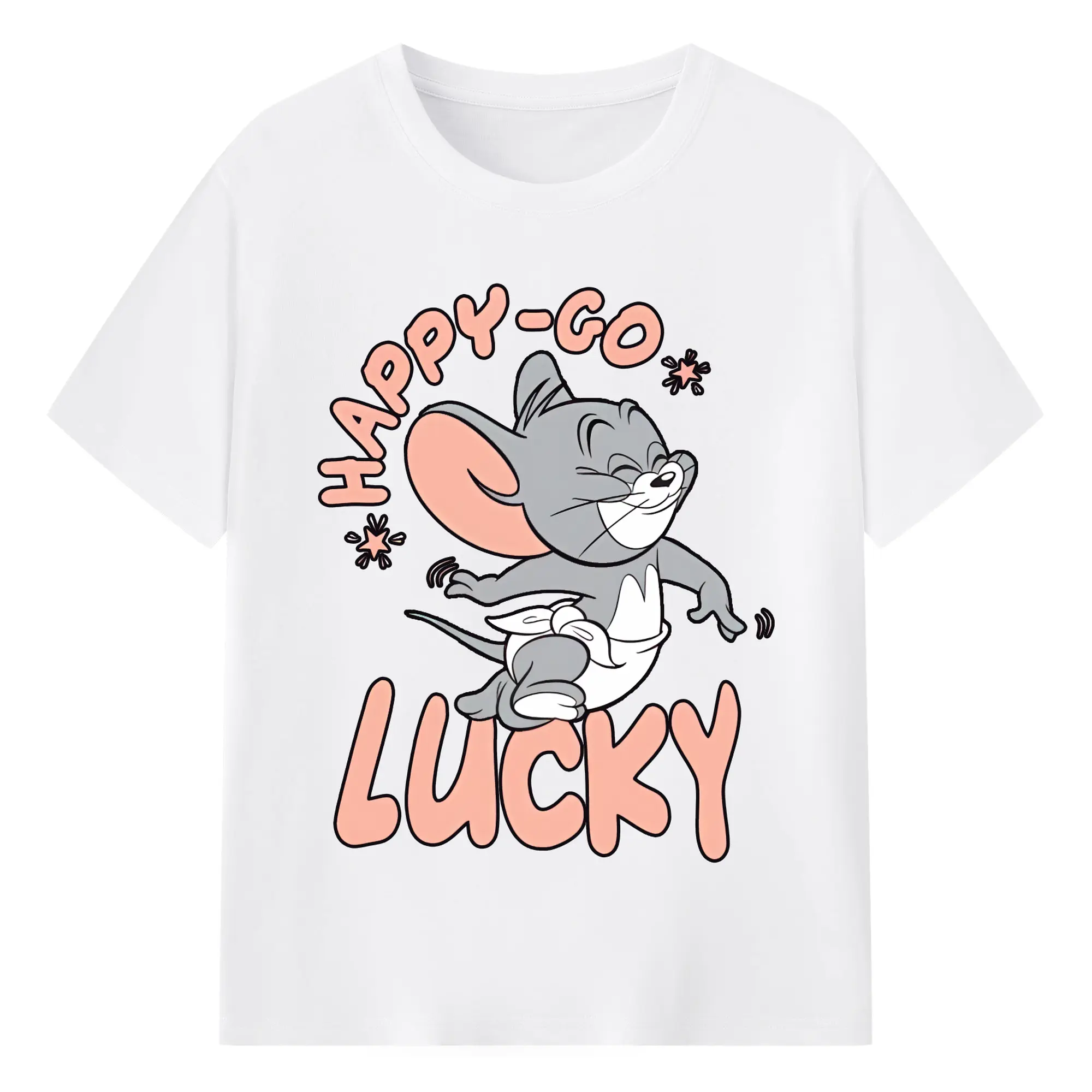 トムとジェリー グッズ タフィー - 綿100％ 半袖Tシャツ ・ フロントプリント ・ 快適 通気性 ・ 日常使い 散歩 スポーツ用