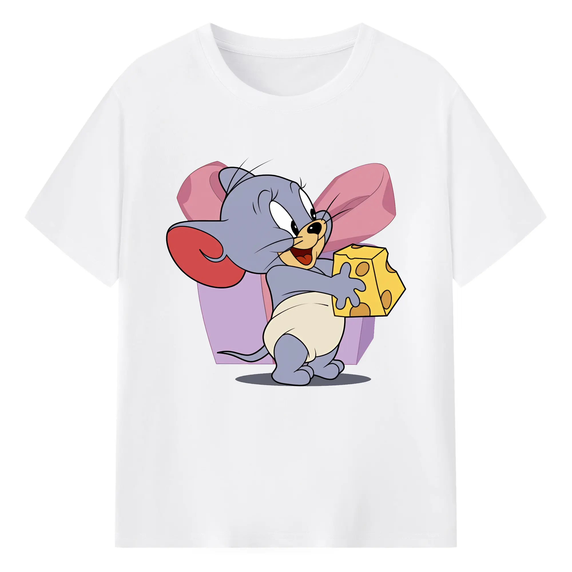 トムとジェリー グッズ タフィー - 綿100％ 半袖Tシャツ ・ フロントプリント ・ 快適 通気性 ・ 日常使い 散歩 スポーツ用