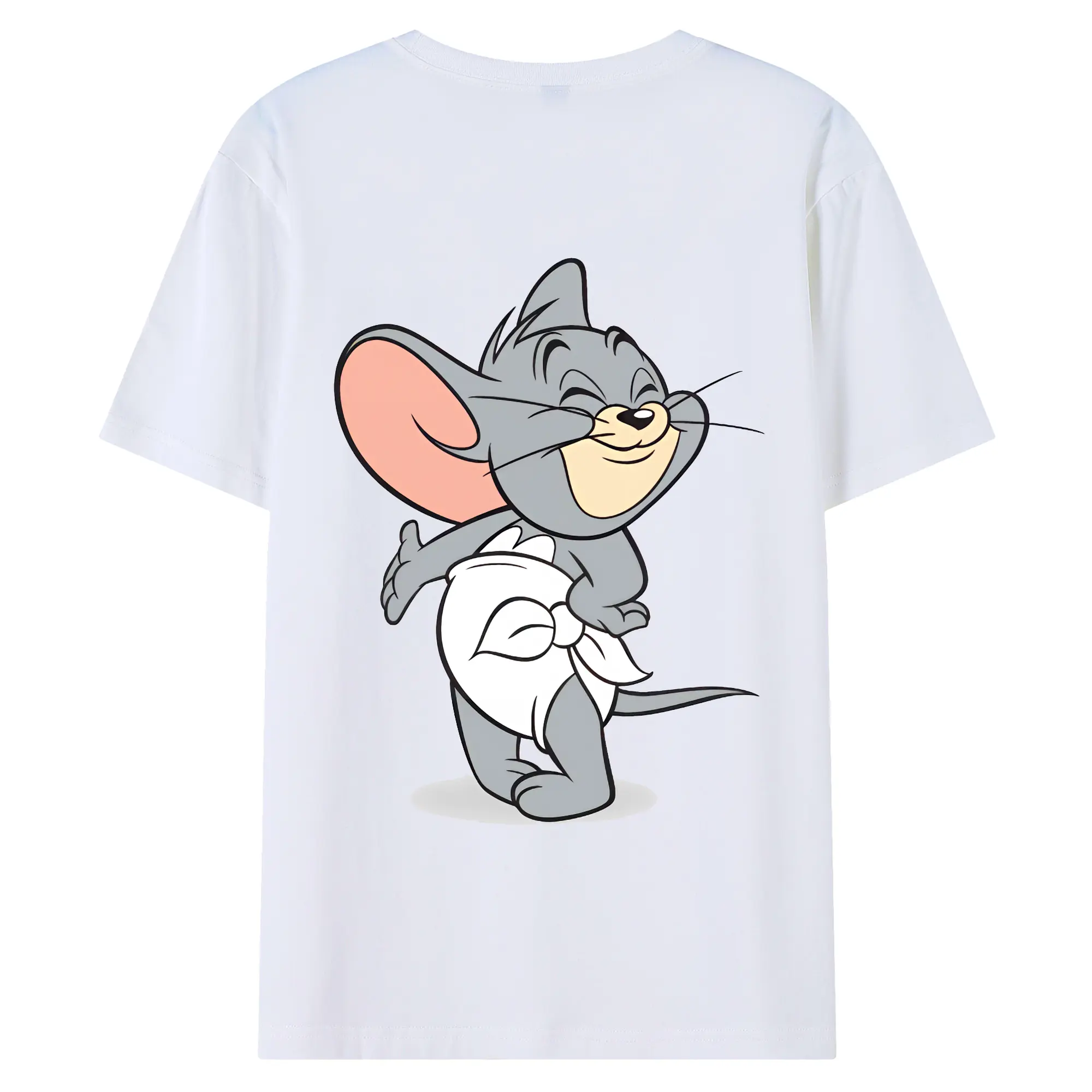 トムとジェリー グッズ タフィー - 綿100％ 半袖Tシャツ ・ バックプリント ・ 快適 通気性 ・ 日常使い 散歩 スポーツ用