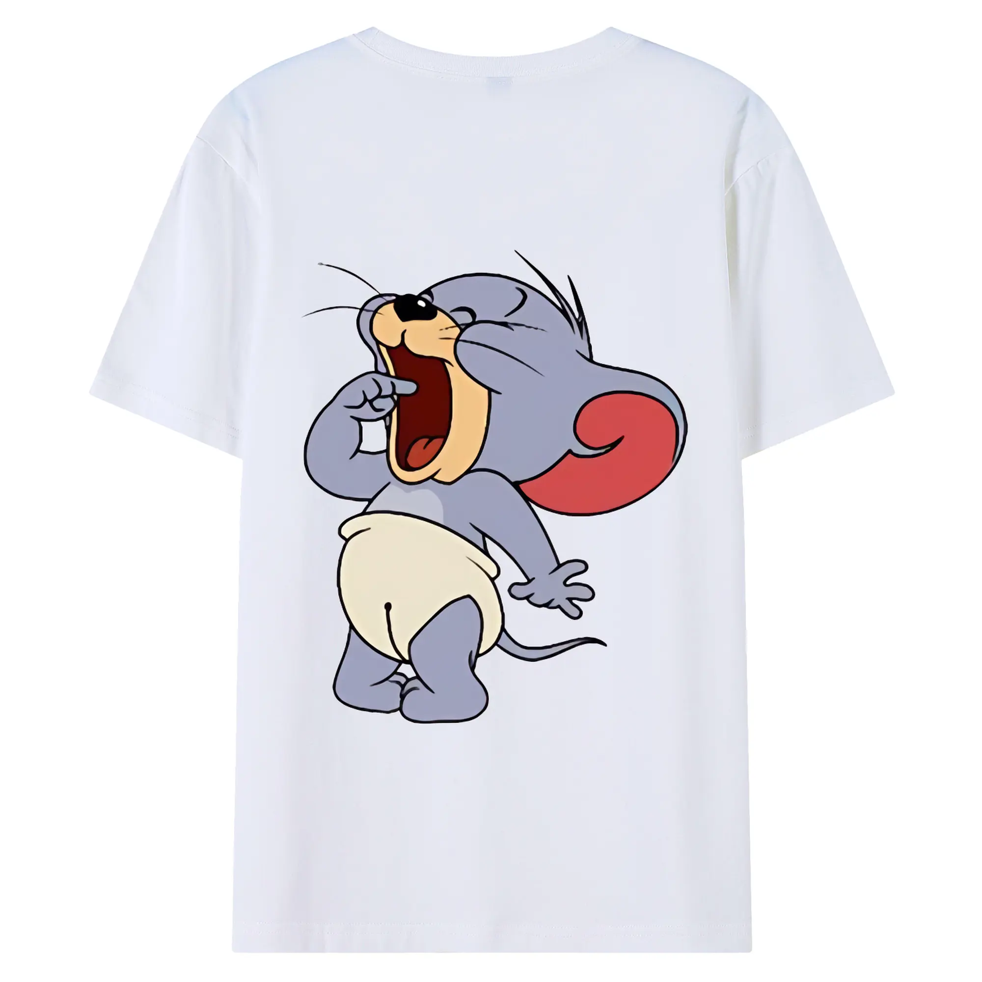 トムとジェリー グッズ タフィー - 綿100％ 半袖Tシャツ ・ バックプリント ・ 快適 通気性 ・ 日常使い 散歩 スポーツ用