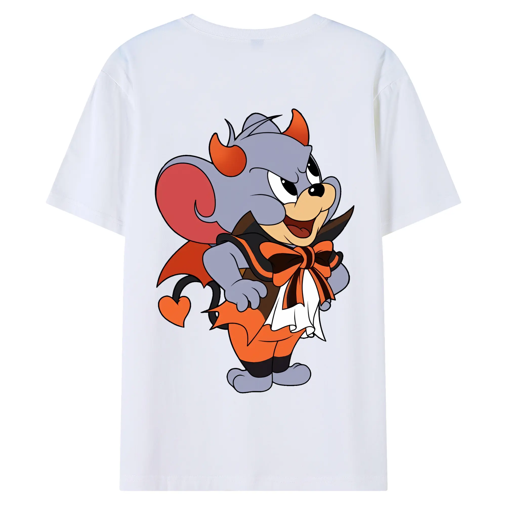 トムとジェリー グッズ タフィー - 綿100％ 半袖Tシャツ ・ バックプリント ・ 快適 通気性 ・ 日常使い 散歩 スポーツ用