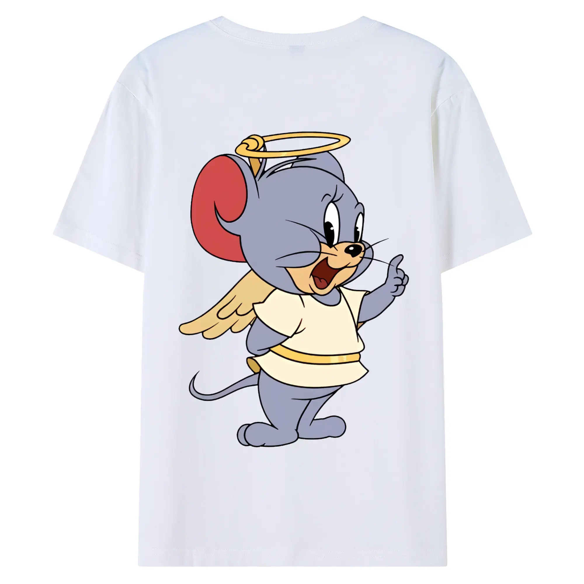 トムとジェリー グッズ タフィー - 綿100％ 半袖Tシャツ ・ バックプリント ・ 快適 通気性 ・ 日常使い 散歩 スポーツ用