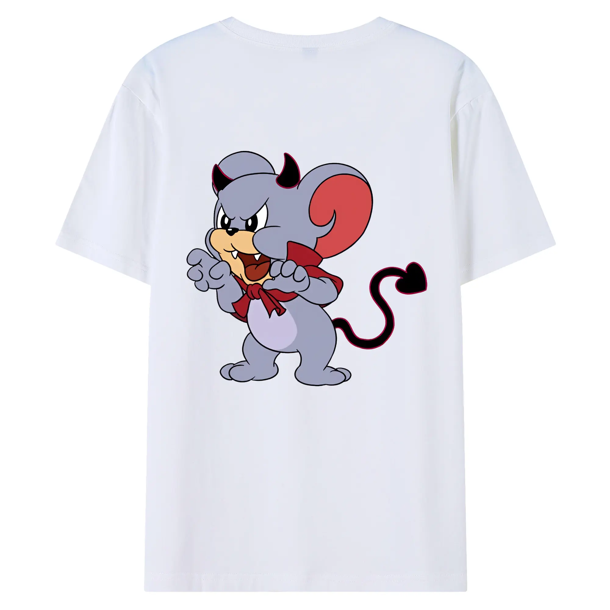 トムとジェリー グッズ タフィー - 綿100％ 半袖Tシャツ ・ バックプリント ・ 快適 通気性 ・ 日常使い 散歩 スポーツ用