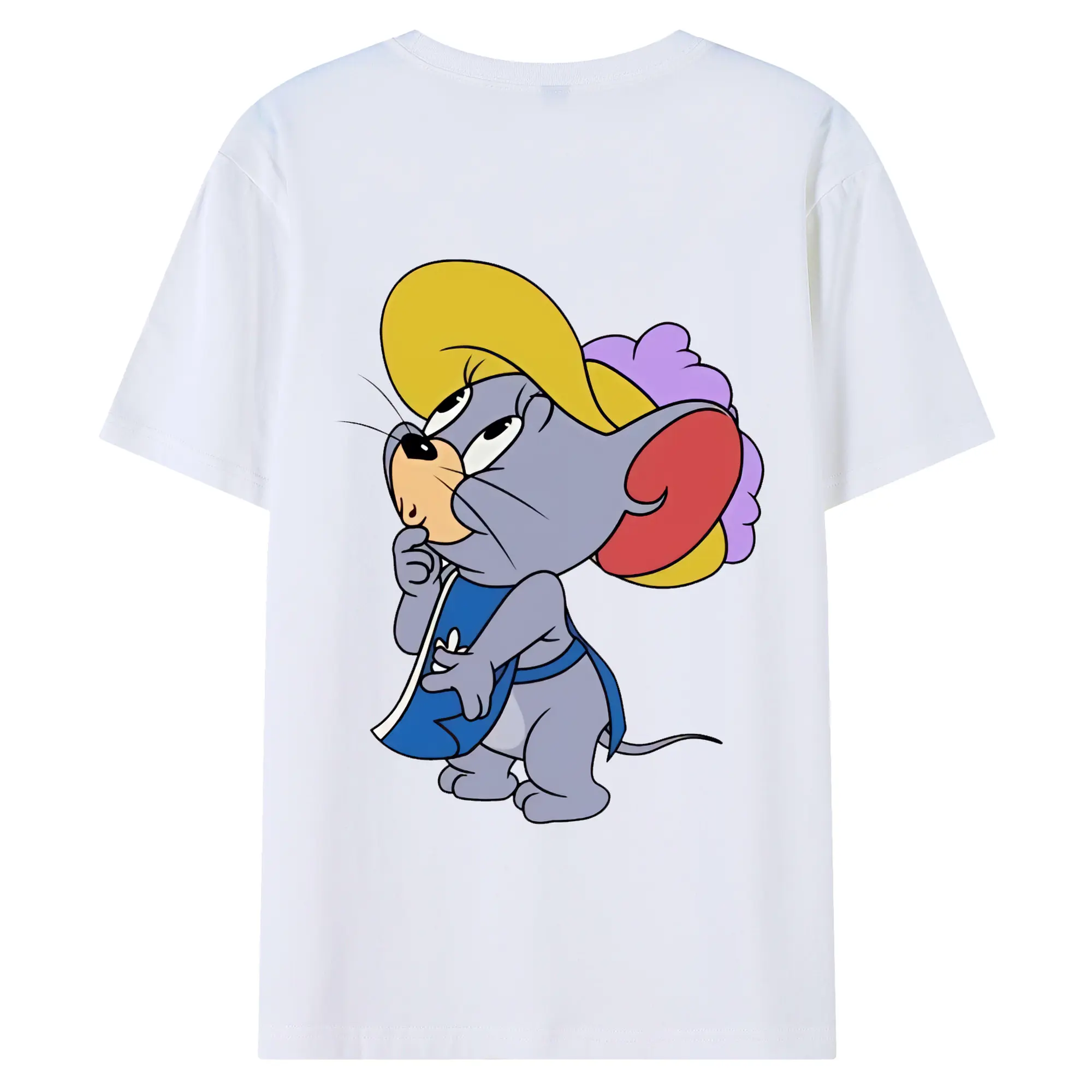 トムとジェリー グッズ タフィー - 綿100％ 半袖Tシャツ ・ バックプリント ・ 快適 通気性 ・ 日常使い 散歩 スポーツ用