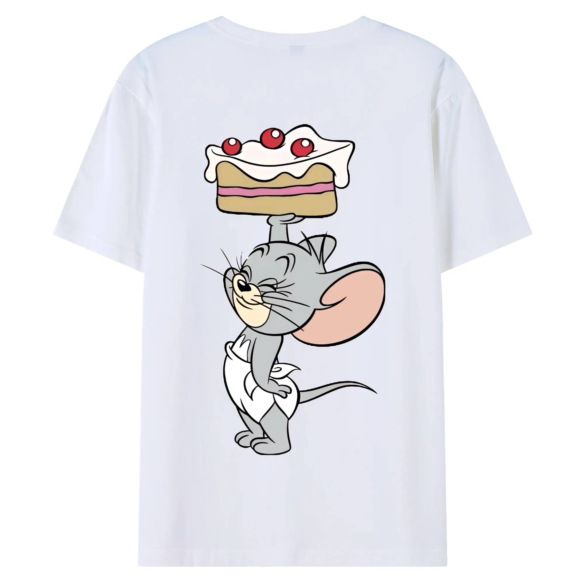 トムとジェリー グッズ タフィー - 綿100％ 半袖Tシャツ ・ バックプリント ・ 快適 通気性 ・ 日常使い 散歩 スポーツ用