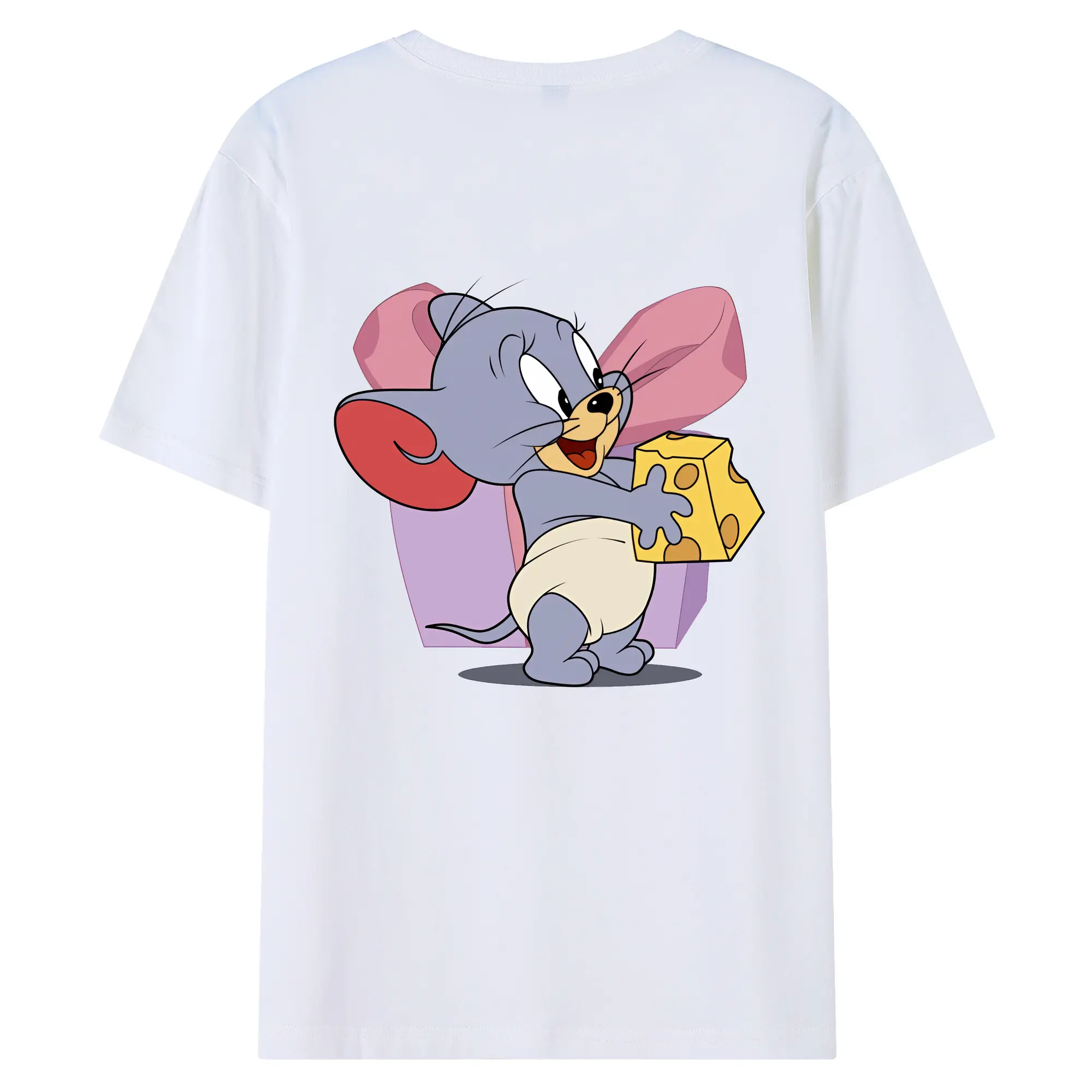 トムとジェリー グッズ タフィー - 綿100％ 半袖Tシャツ ・ バックプリント ・ 快適 通気性 ・ 日常使い 散歩 スポーツ用