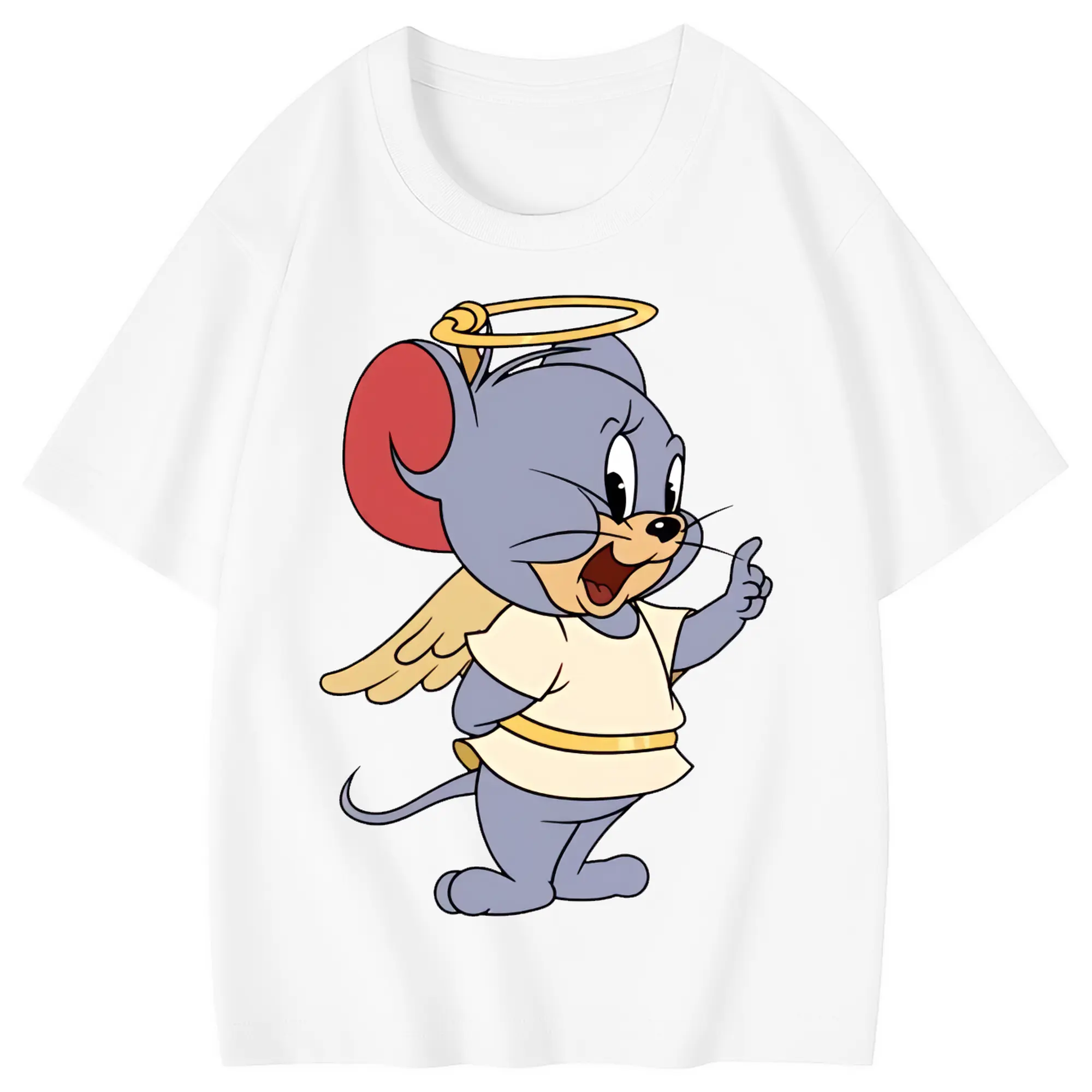 トムとジェリー グッズ タフィー - 綿100％ キッズTシャツ ・ フロントプリント ・ 快適 通気性 ・ スポーツ カジュアル 散歩用